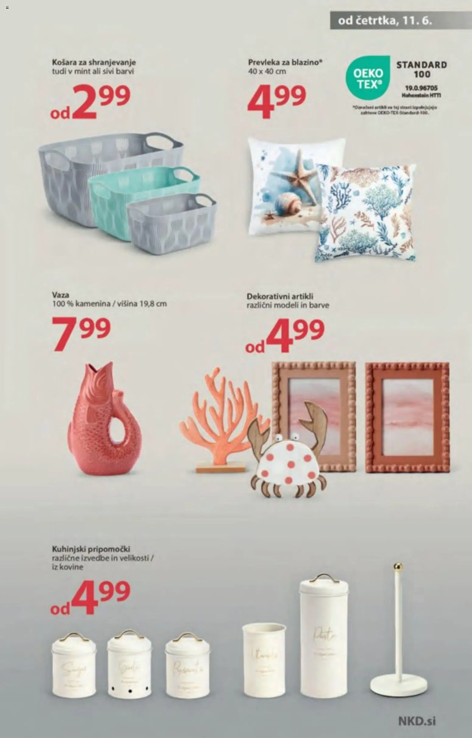Novi NKD katalog ponudbe – veljaven od 11.06.2026 | Stran: 11 | Izdelki: Košara, Prevleka, Vaza