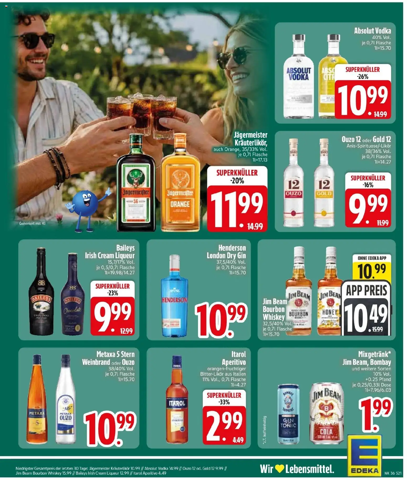 Edeka Prospekt Haar (ab 31.08.2026) » Angebote Online | Seite: 23 | Produkte: Ouzo 12, Cola, Bourbon, Gin