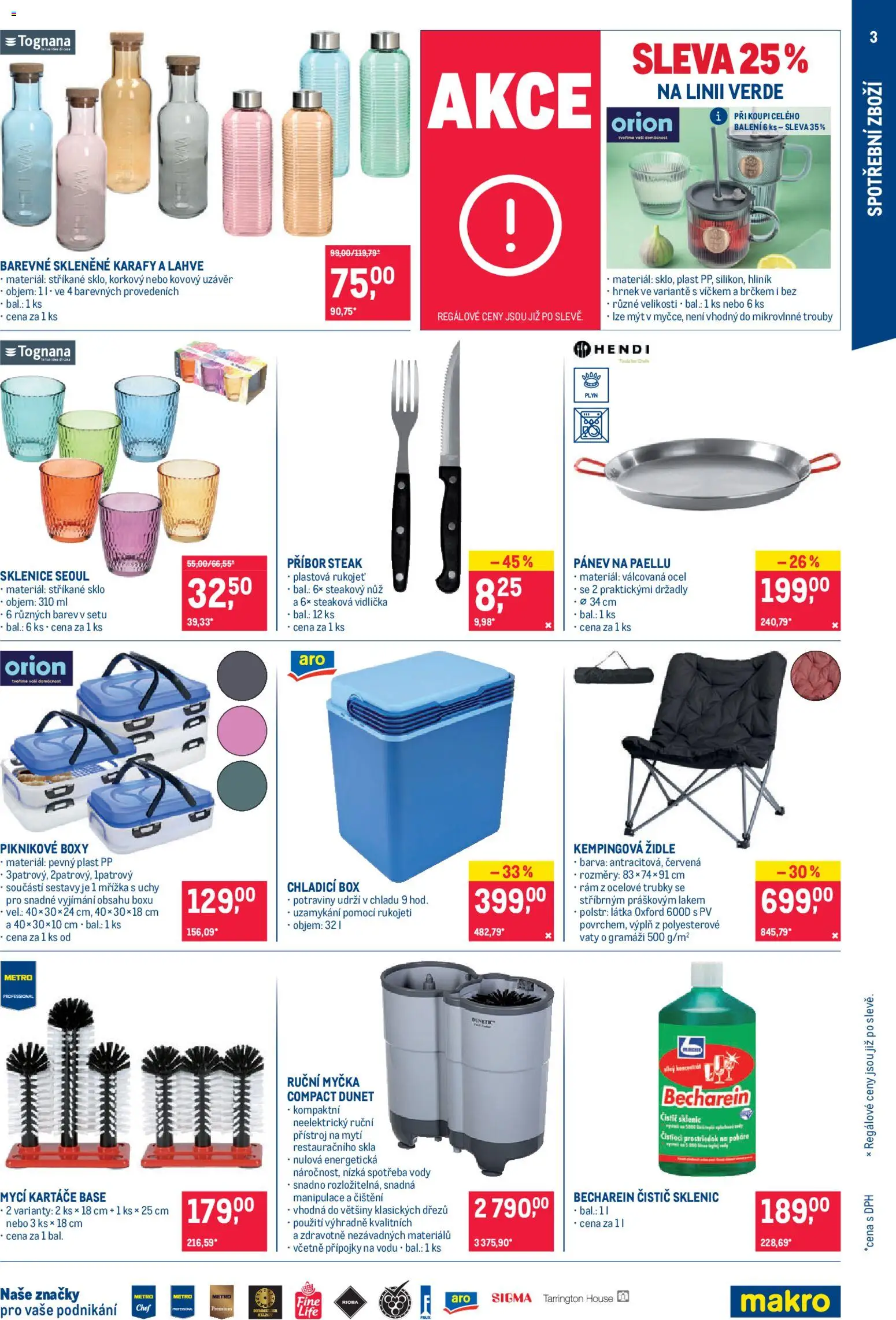 Makro leták - Nepotravinové zboží od 06.05.2026 | Strana: 3 | Produkty: Vidlička, Příbor, Chladicí box, Nůž