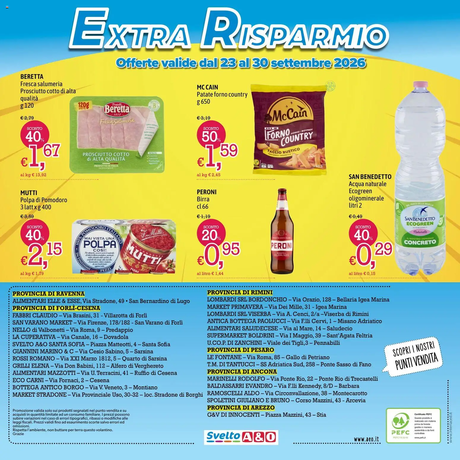 Volantino A&O del 17/09/2026 | Pagina: 8 | Prodotti: Acqua, Pomodoro, Mutti, Terra