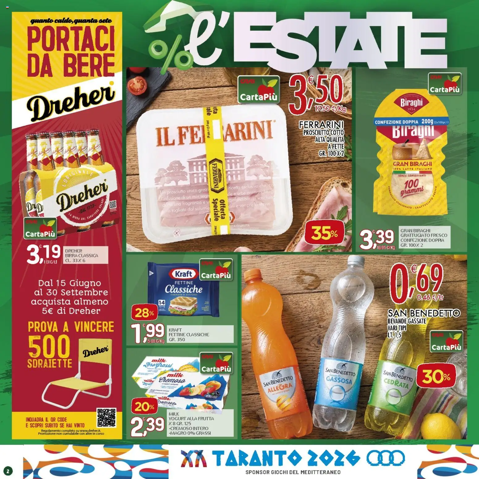 Volantino CRAI del 20/08/2026 | Pagina: 2 | Prodotti: Prosciutto Cotto, Erbe, Latte, Fragranza