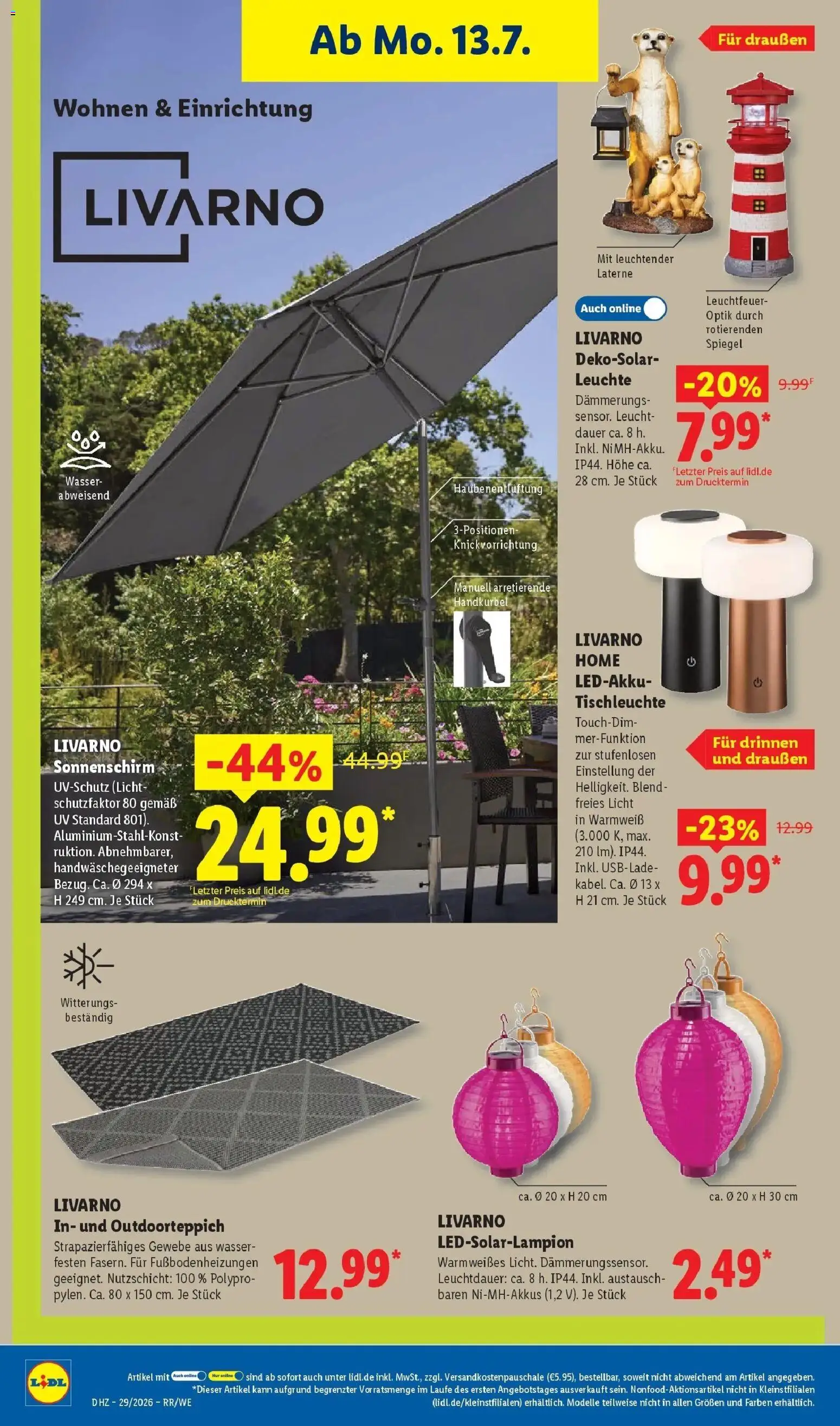 Lidl Prospekt Plettenberg – gültig ab 13.07.2026 | Seite: 38 | Produkte: Spiegel, Wasser, Sonnenschirm