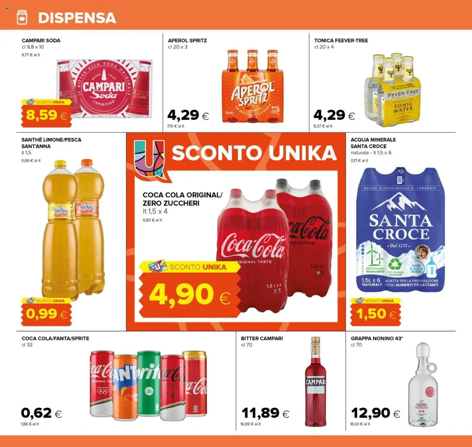 Volantino Oasi del 11.03.2026 | Pagina: 16 | Prodotti: Acqua, Aperol, Acqua minerale, Grappa