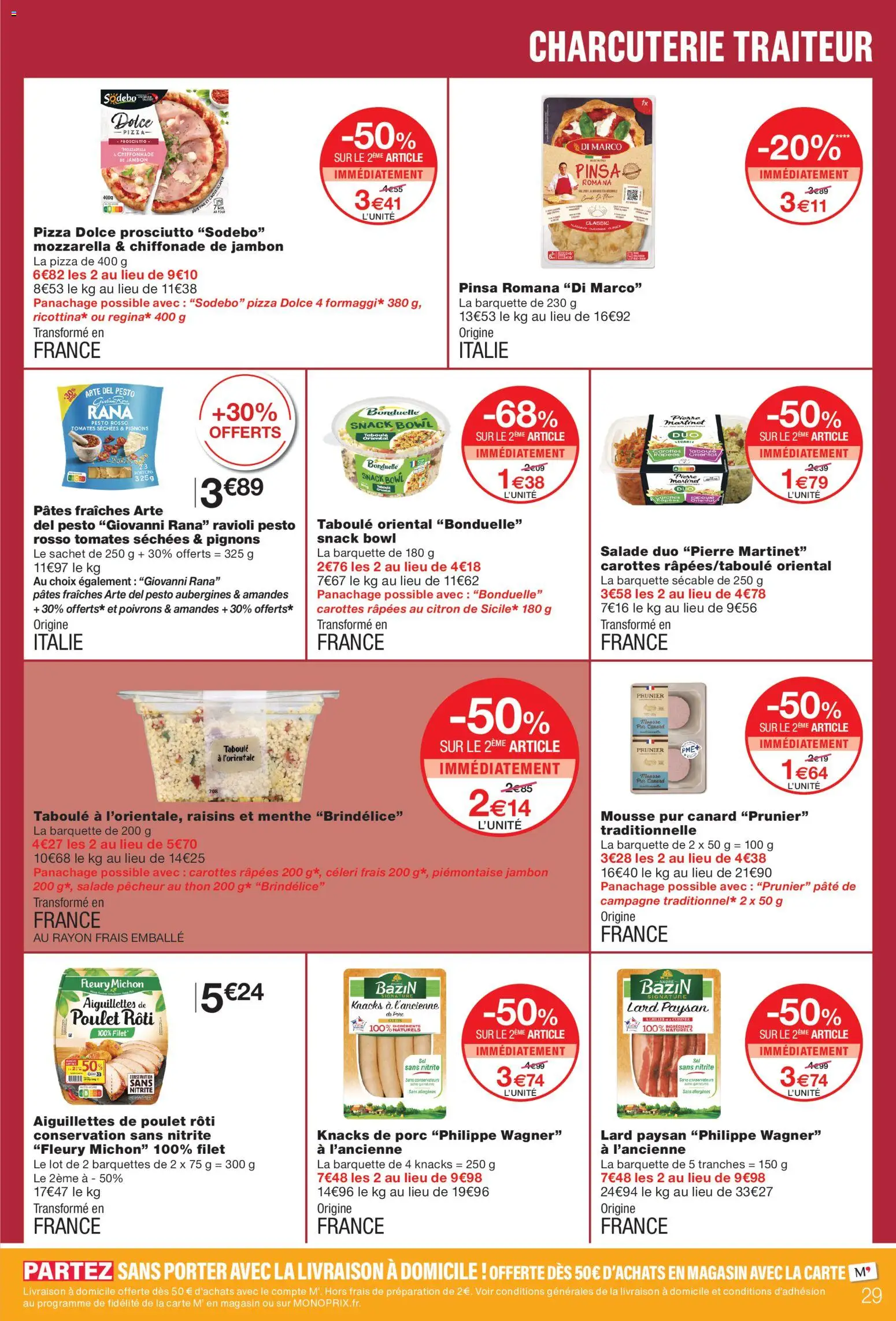 {H1} | Page: 29 | Produits: Mousse, Jambon, Tomates, Amandes