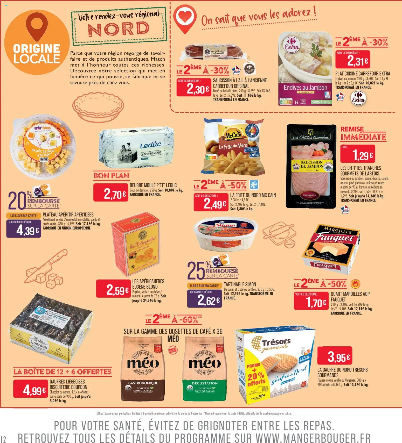 {H1} | Page: 12 | Produits: Poivre, Beurre, Jambon, Gaufres