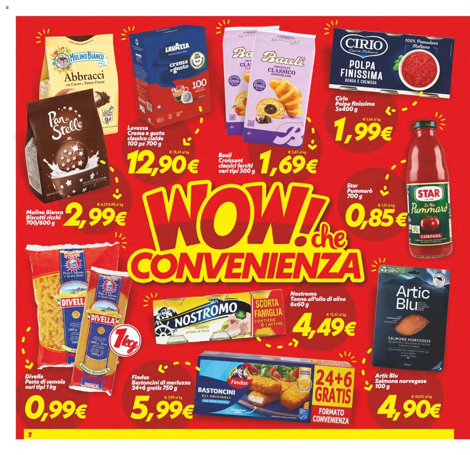Volantino SuperConveniente del 02/10/2026 | Pagina: 2 | Prodotti: Biscotti, Latte, Croissant, Semola