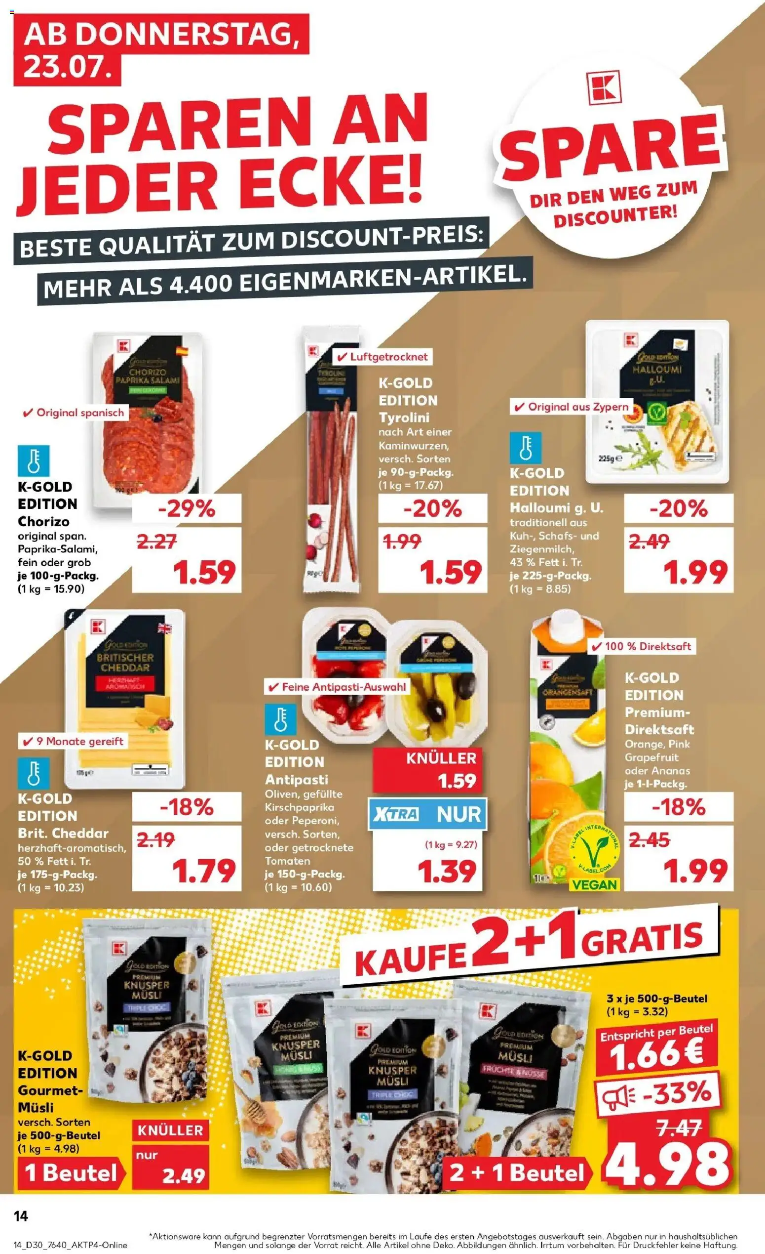 Kaufland Prospekt Lippstadt – gültig ab 20.07.2026 | Seite: 23 | Produkte: Musli, Orangensaft, Grapefruit, Paprika