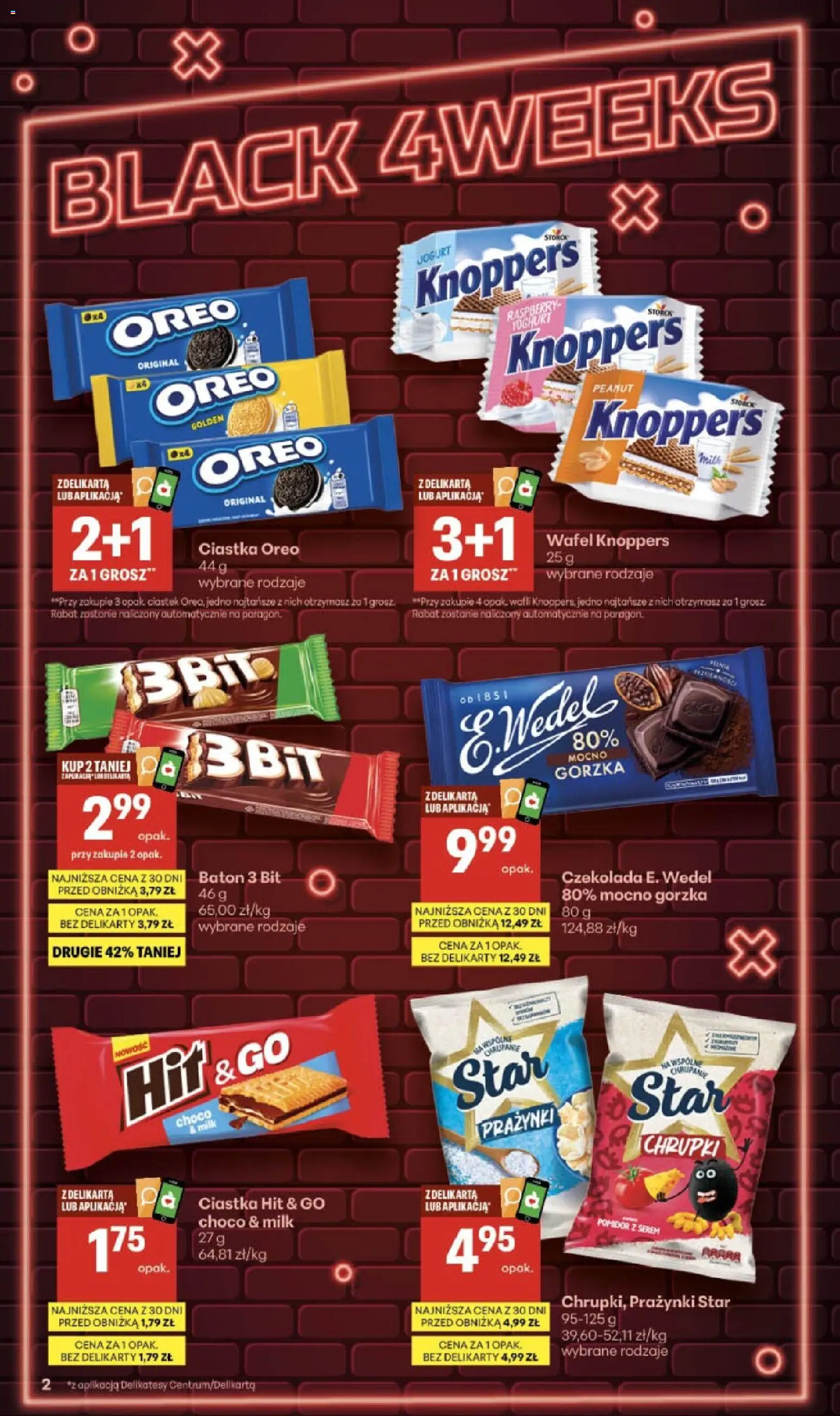 Delikatesy Centrum Black Weeks od 29.10.2026 | Strona: 2 | Produkty: Knoppers, Serem, Jogurt, Czekolada