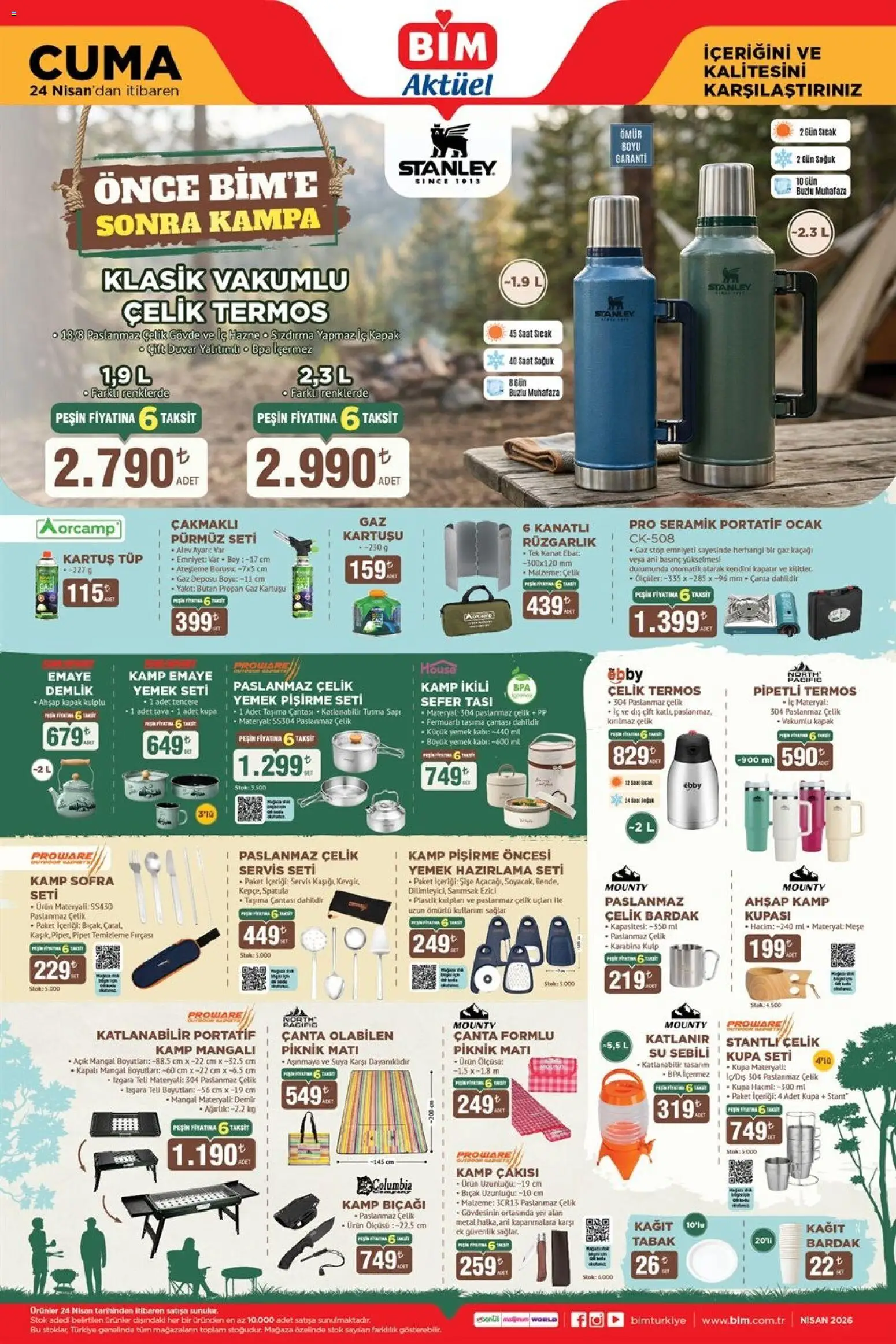 BİM - Katalog Cuma - 24.04.2026 tarihinden itibaren geçerlidir | Sayfa: 4 | Ürünler: Spatula, Su sebili, Termos, Ocak