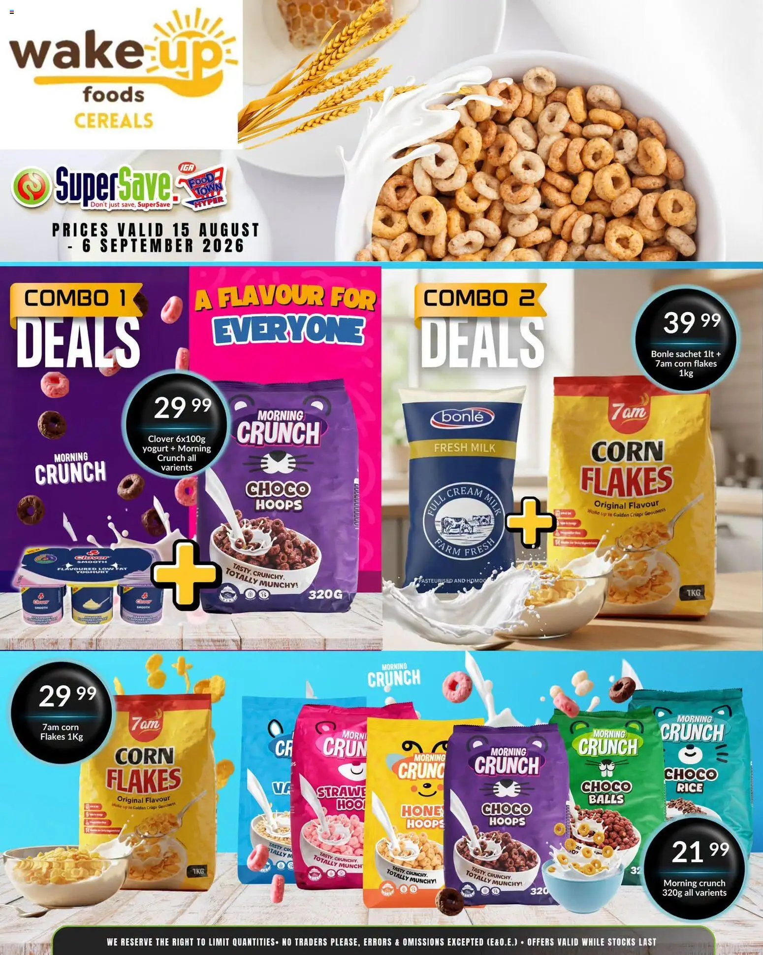New Super Save catalogue – valid from 15/08/2026 | Page: 1 | Products: Corn, Corn flakes, Yogurt, Cream
