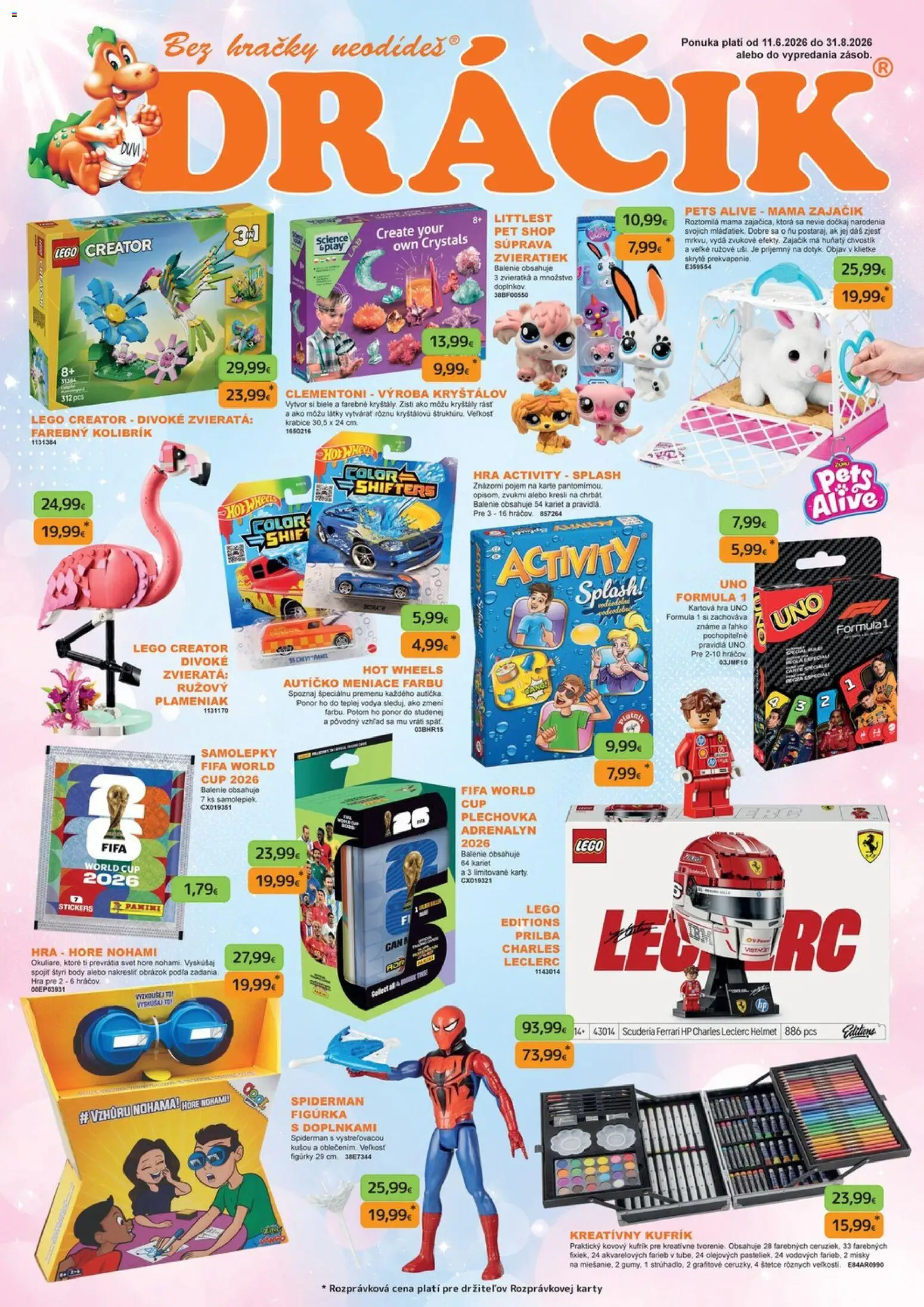 Nové Dráčik akcie – leták je platný od 11.06.2026 | Strana: 1 | Produkty: LEGO, Hra, Hračky