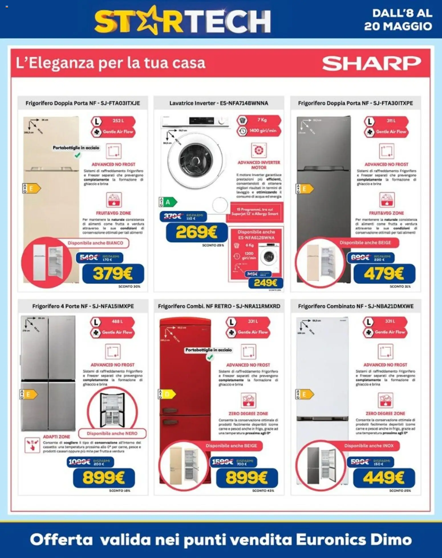 Volantino Euronics del 21.05.2026 | Pagina: 18 | Prodotti: Acqua, Frutta, Freezer, Frigorifero