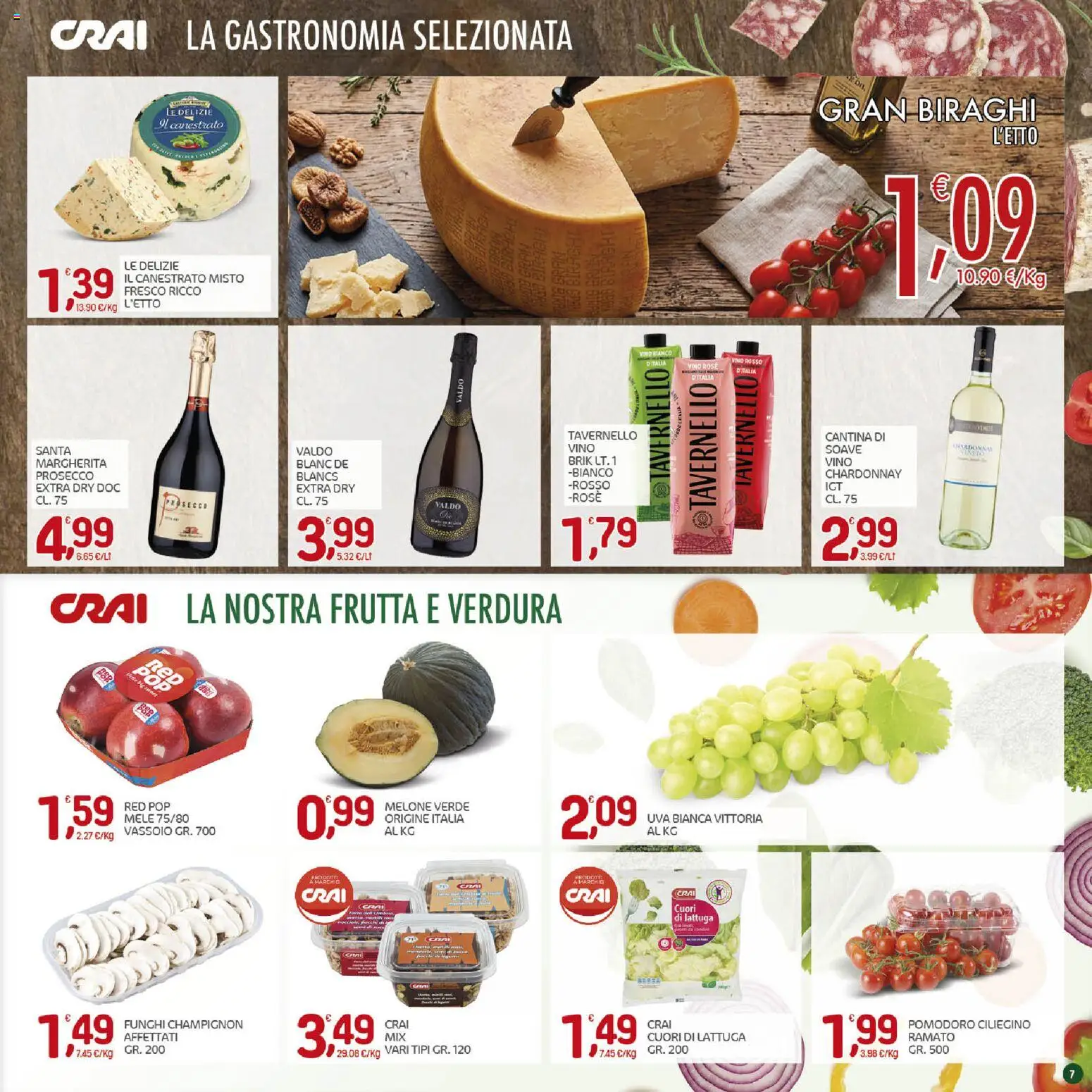 Volantino CRAI del 03/09/2026 | Pagina: 7 | Prodotti: Prosecco, Vino, Lattuga, Vino rosso