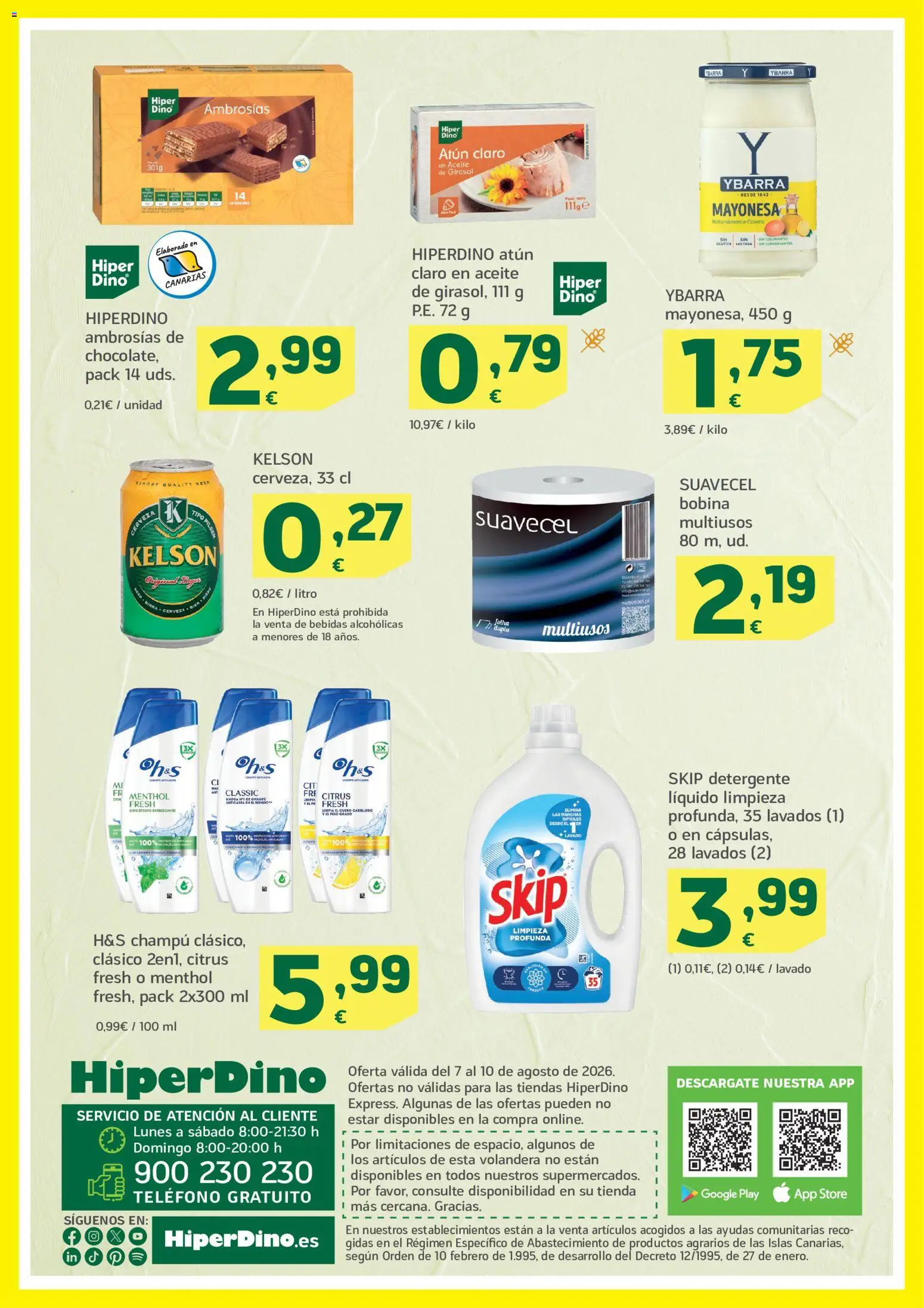HiperDino folleto │ válido desde el 07/08/2026 | Página: 2 | Productos: Atún, Aceite, Cerveza, Bebidas