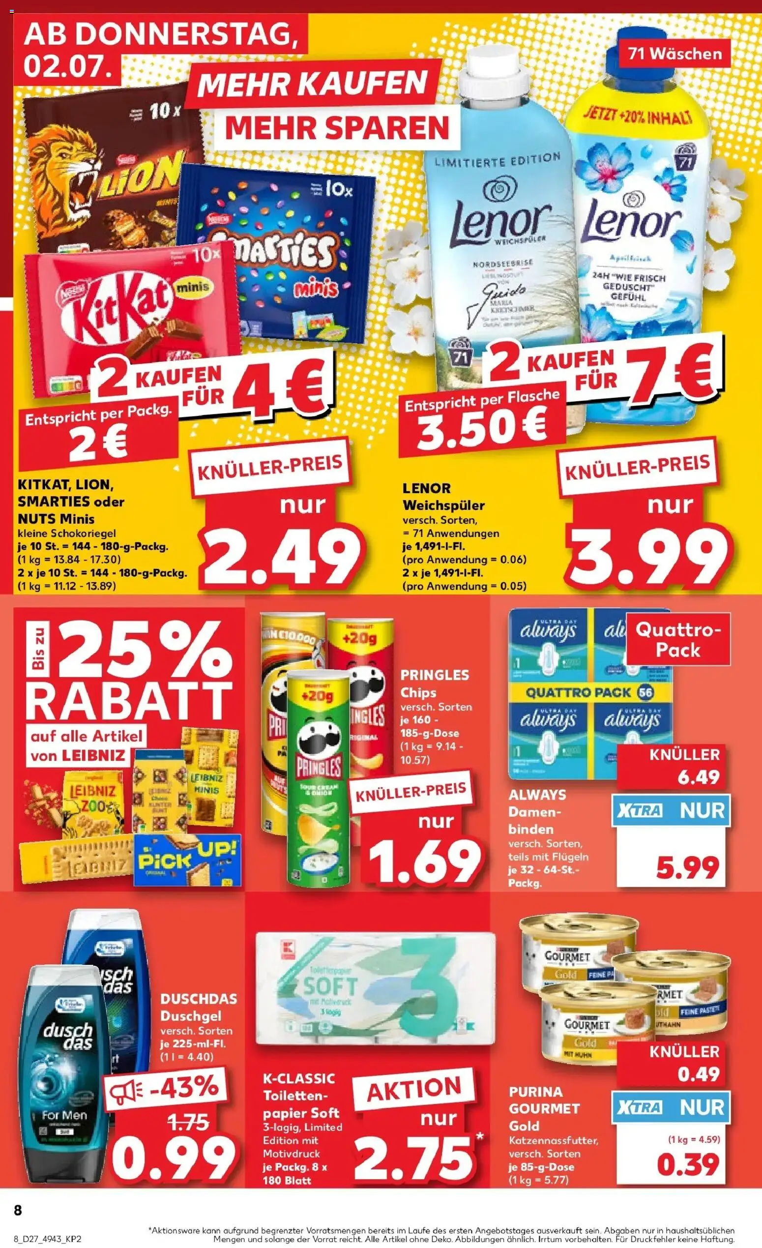 Kaufland Prospekt Viersen – gültig ab 29.06.2026 | Seite: 19 | Produkte: Lenor, Duschgel, Pringles, Chips