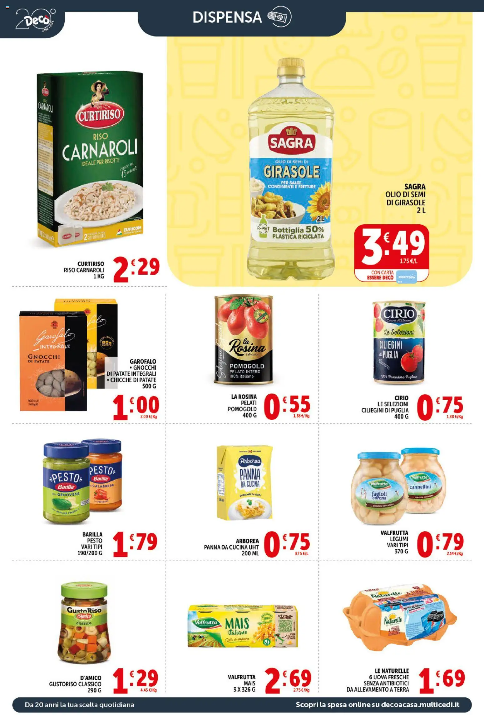 Volantino Decò del 11.05.2026 | Pagina: 8 | Prodotti: Legumi, Panna, Pomodoro, Olio di semi di girasole