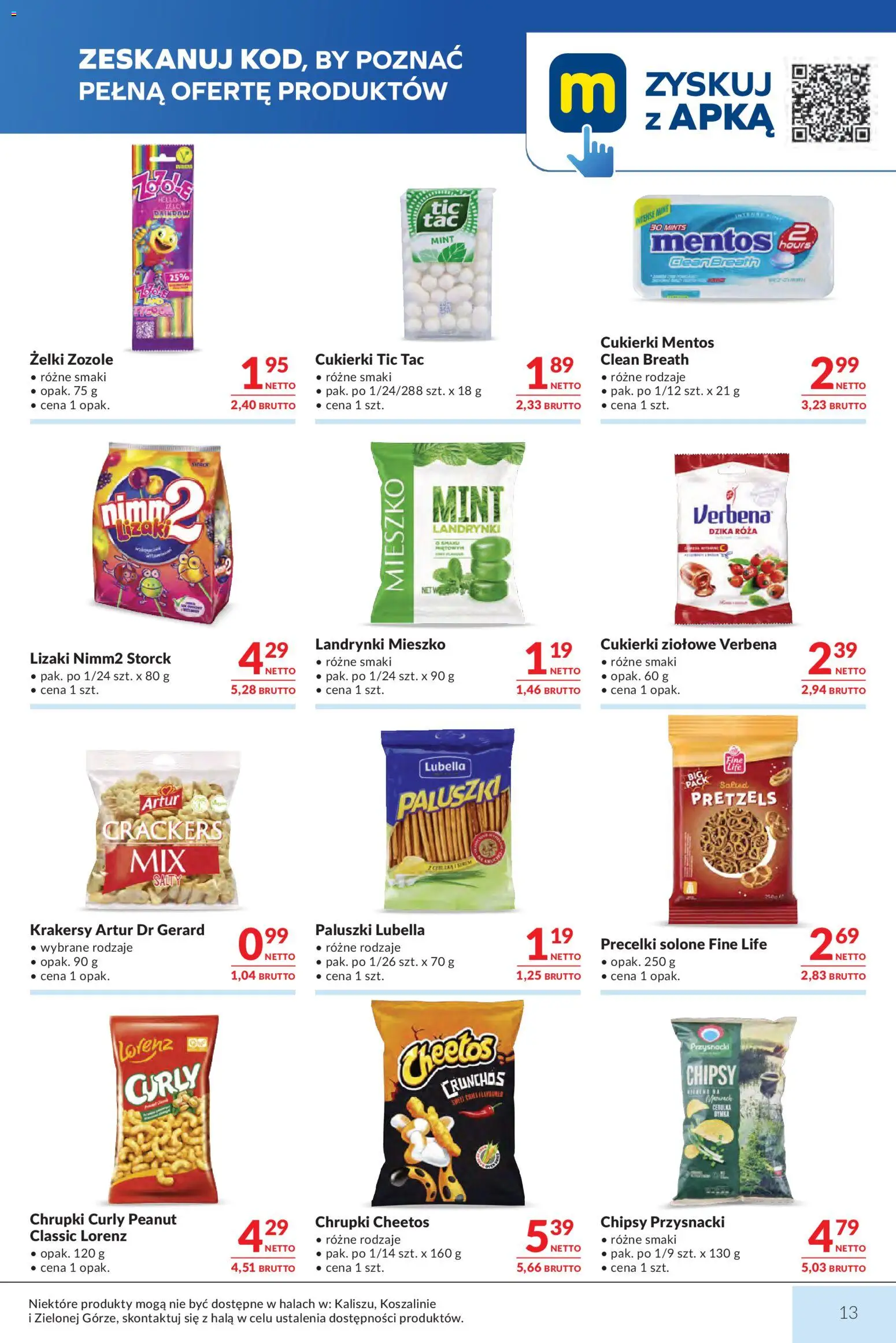 Makro gazetka od 18.08.2026 | Strona: 13 | Produkty: Paluszki, Żelki, Lizaki, Cukierki