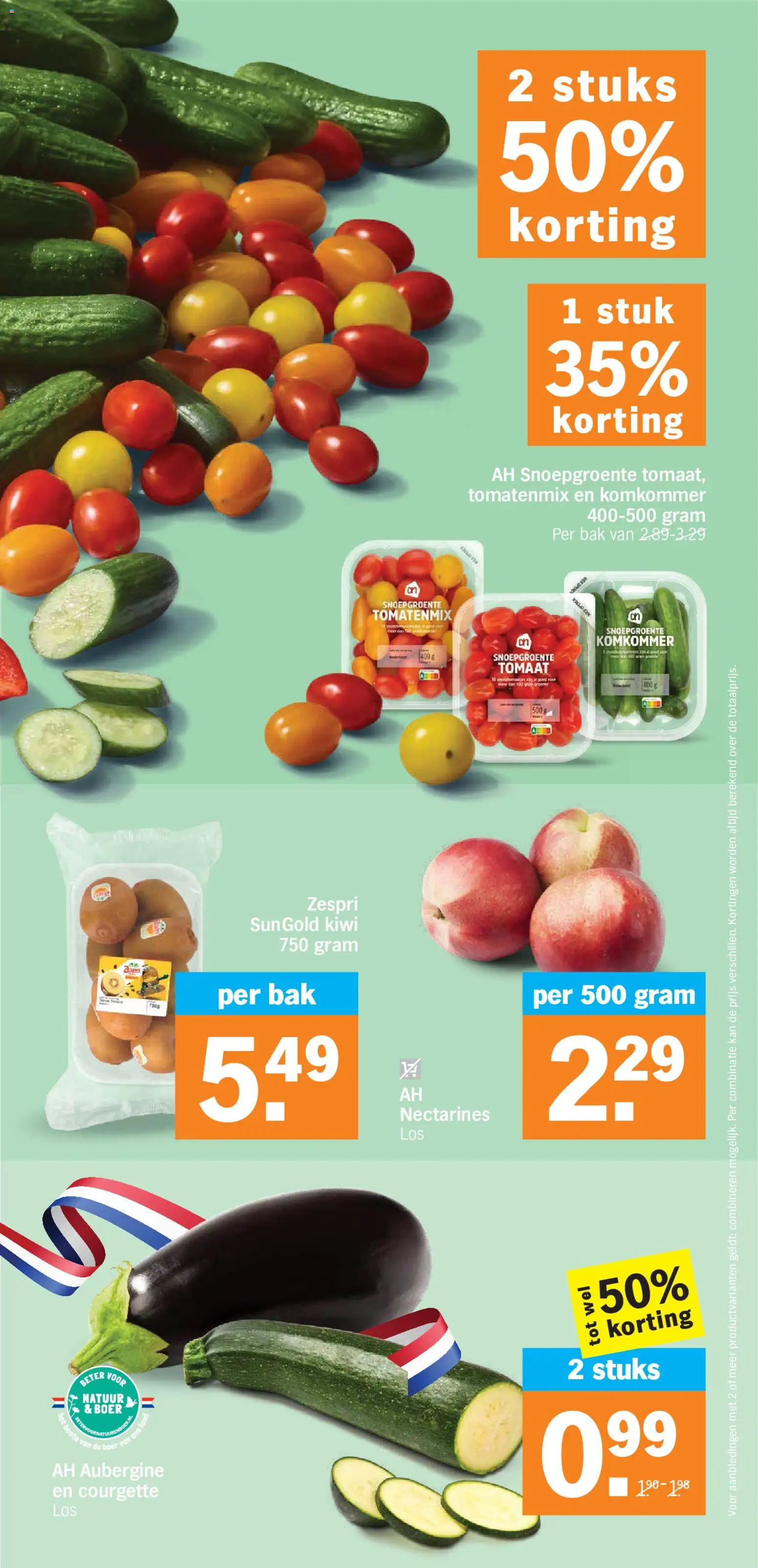 {H1} | Pagina: 11 | Producten: Nectarines, Tomaat, Courgette, Antipasti