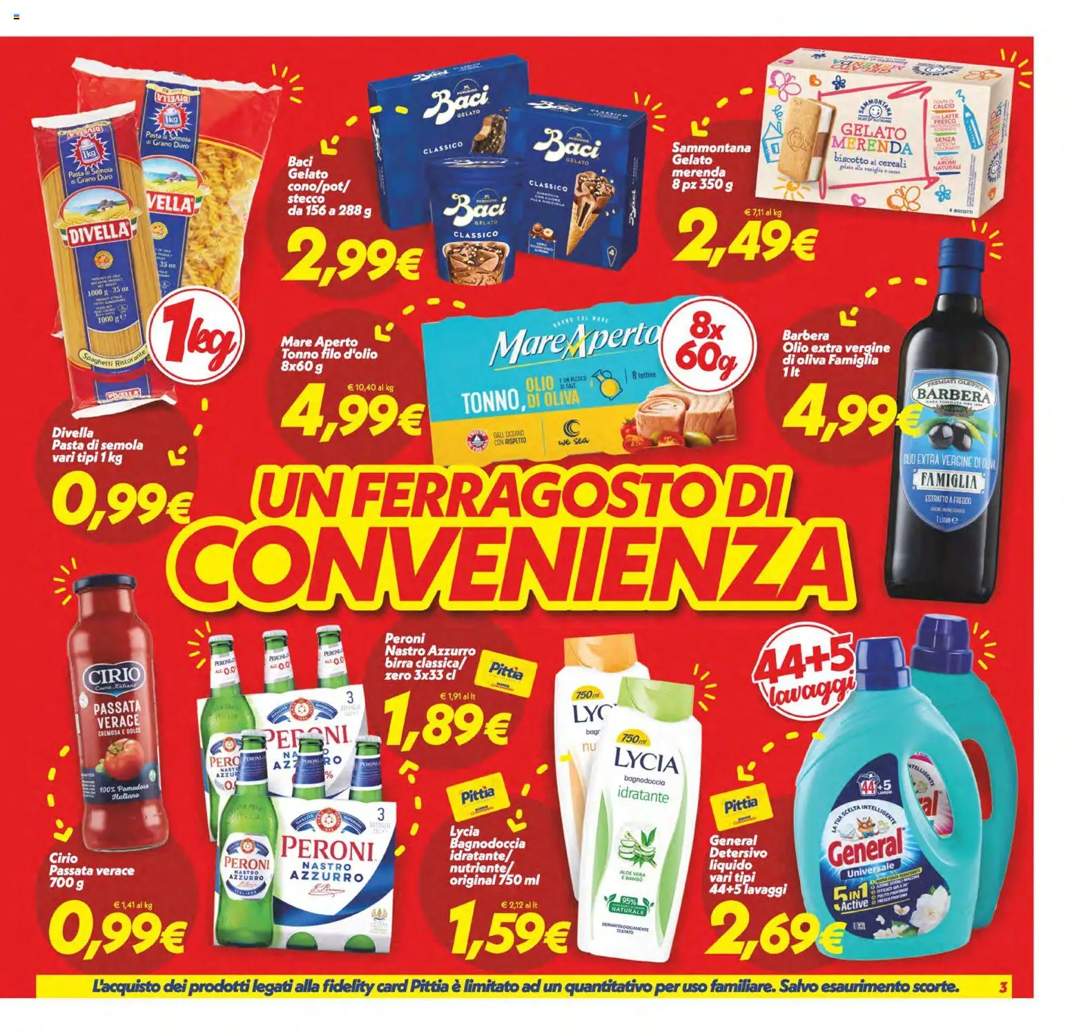 Volantino SuperConveniente del 11/08/2026 | Pagina: 3 | Prodotti: Vaniglia, Divella, Pasta di semola, Tonno