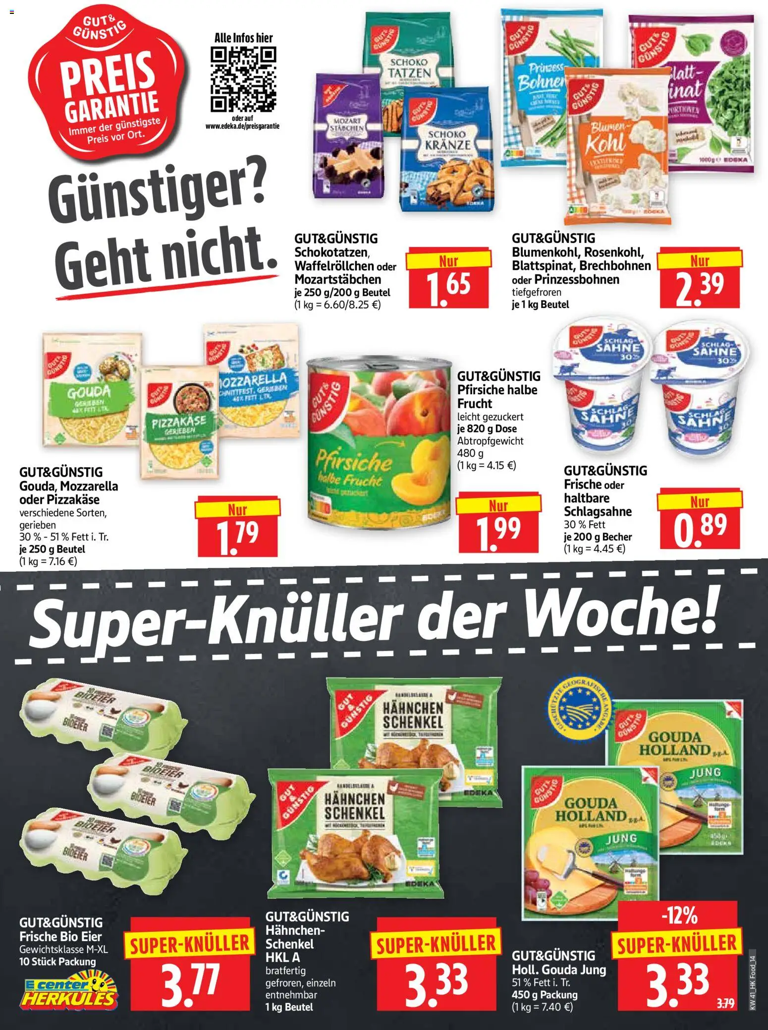 HERKULES Prospekt – gültig ab 05.10.2026 | Seite: 14 | Produkte: Schlagsahne, Eier, Mozzarella, Gouda