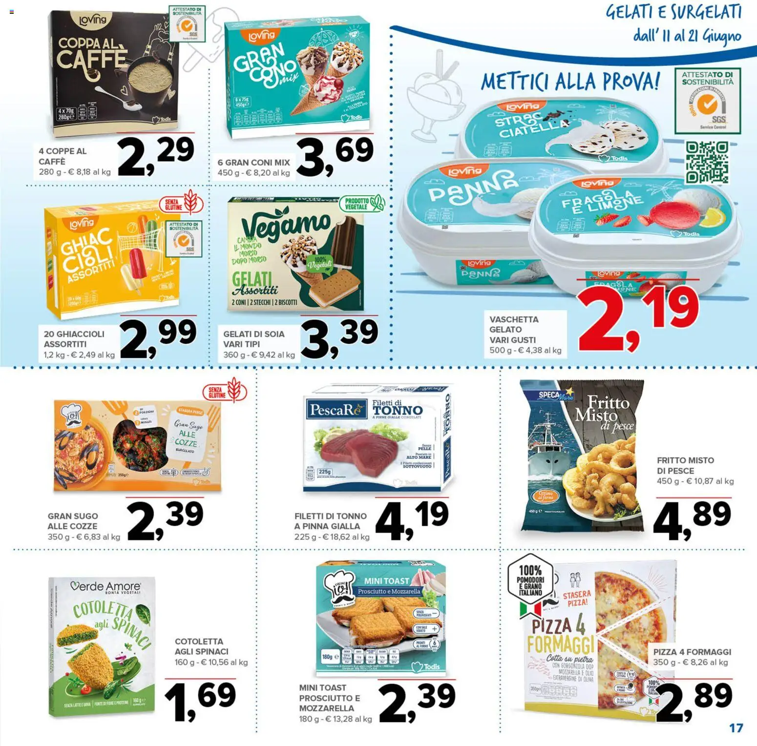 Volantino Todis del 11.06.2026 | Pagina: 17 | Prodotti: Cozze, Biscotti, Tonno, Penne