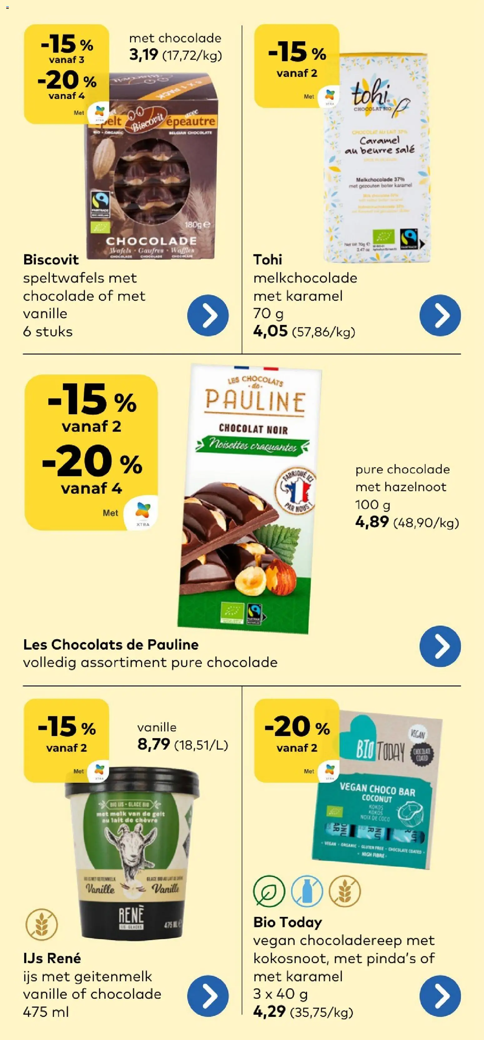 {H1} | Pagina: 16 | Producten: Chocoladereep, Melk, Boter, Chocolade