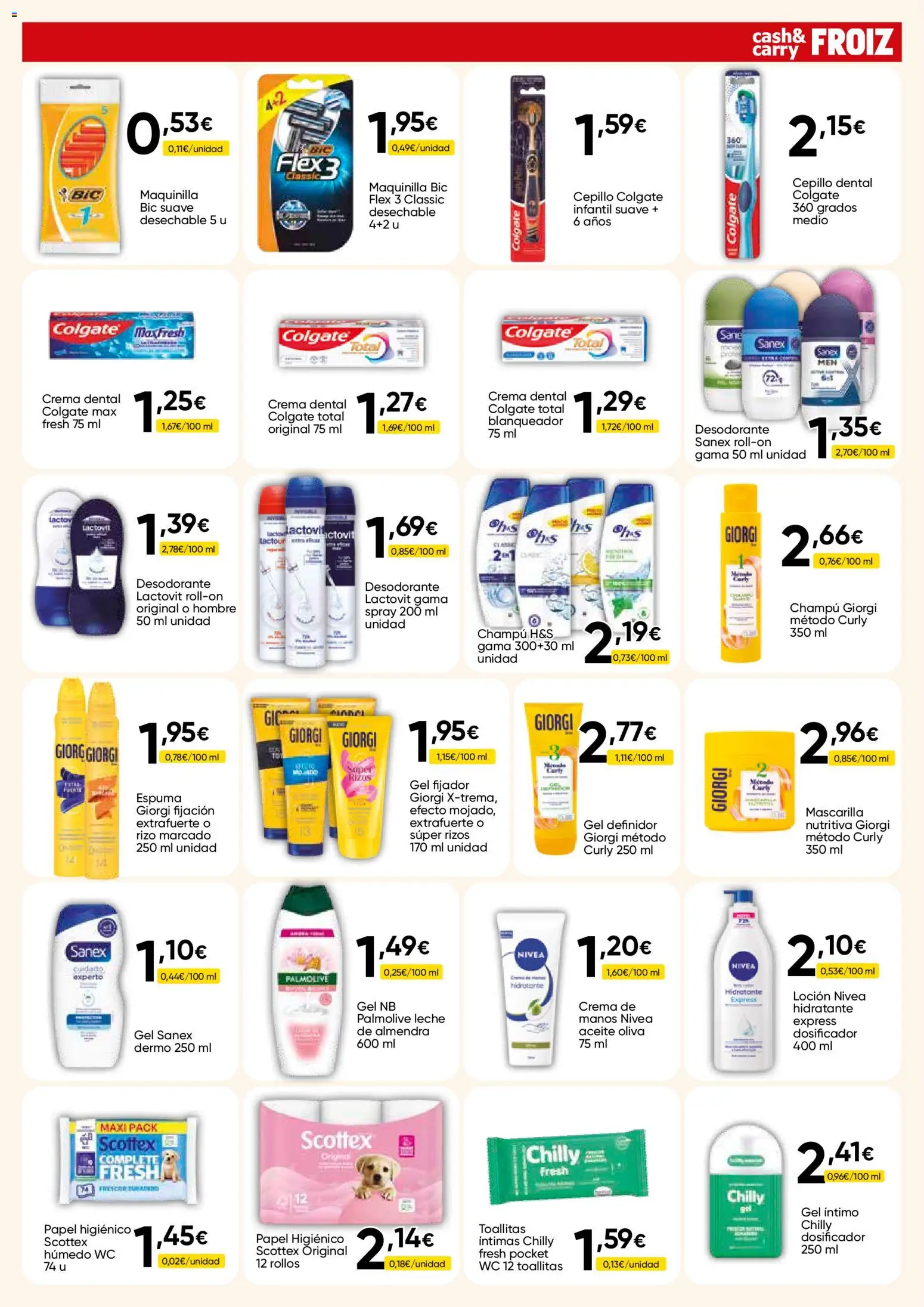 Froiz - Folleto Cash │ válido desde el 15/10/2026 | Página: 15 | Productos: Gel íntimo, Papel higienico, Crema, Espuma