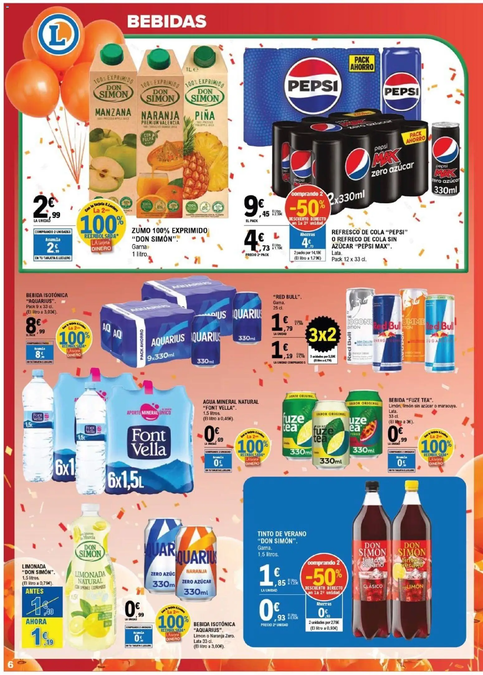 E.Leclerc folleto Salamanca │ válido desde el 15/07/2026 | Página: 6 | Productos: Piña, Ροζ πιπέρι, Limonada, Agua mineral
