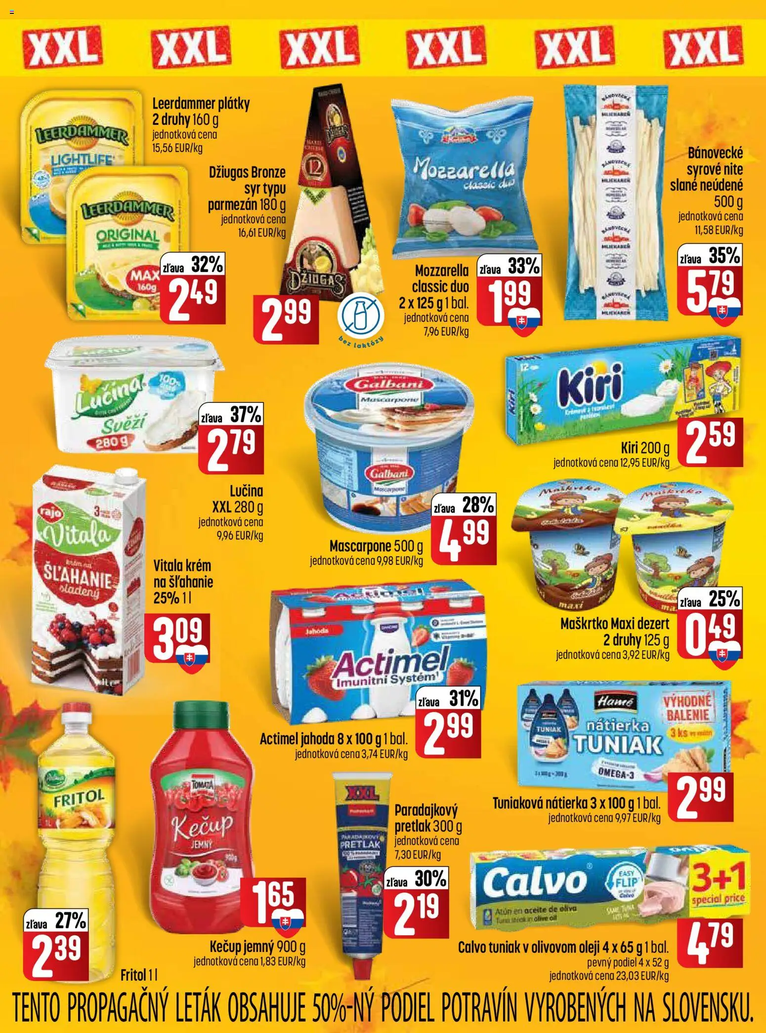 Nové COOP Jednota akcie – leták je platný od 03.09.2026 | Strana: 4 | Produkty: Mozzarella, Nátierka, Kečup, Krém
