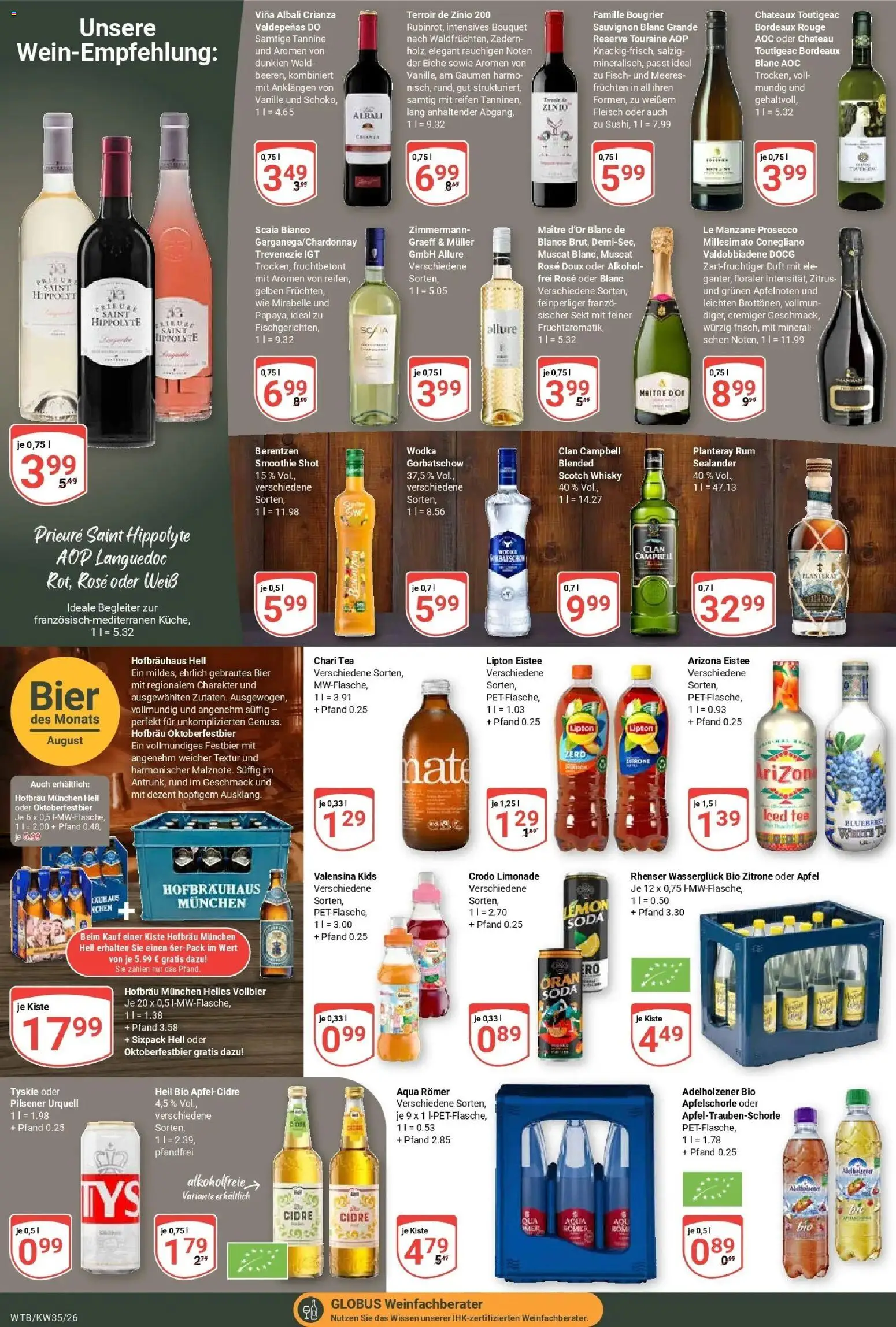 Globus Prospekt Wächtersbach – gültig ab 24.08.2026 | Seite: 18 | Produkte: Adelholzener, Äpfel, Alkohol, Wodka