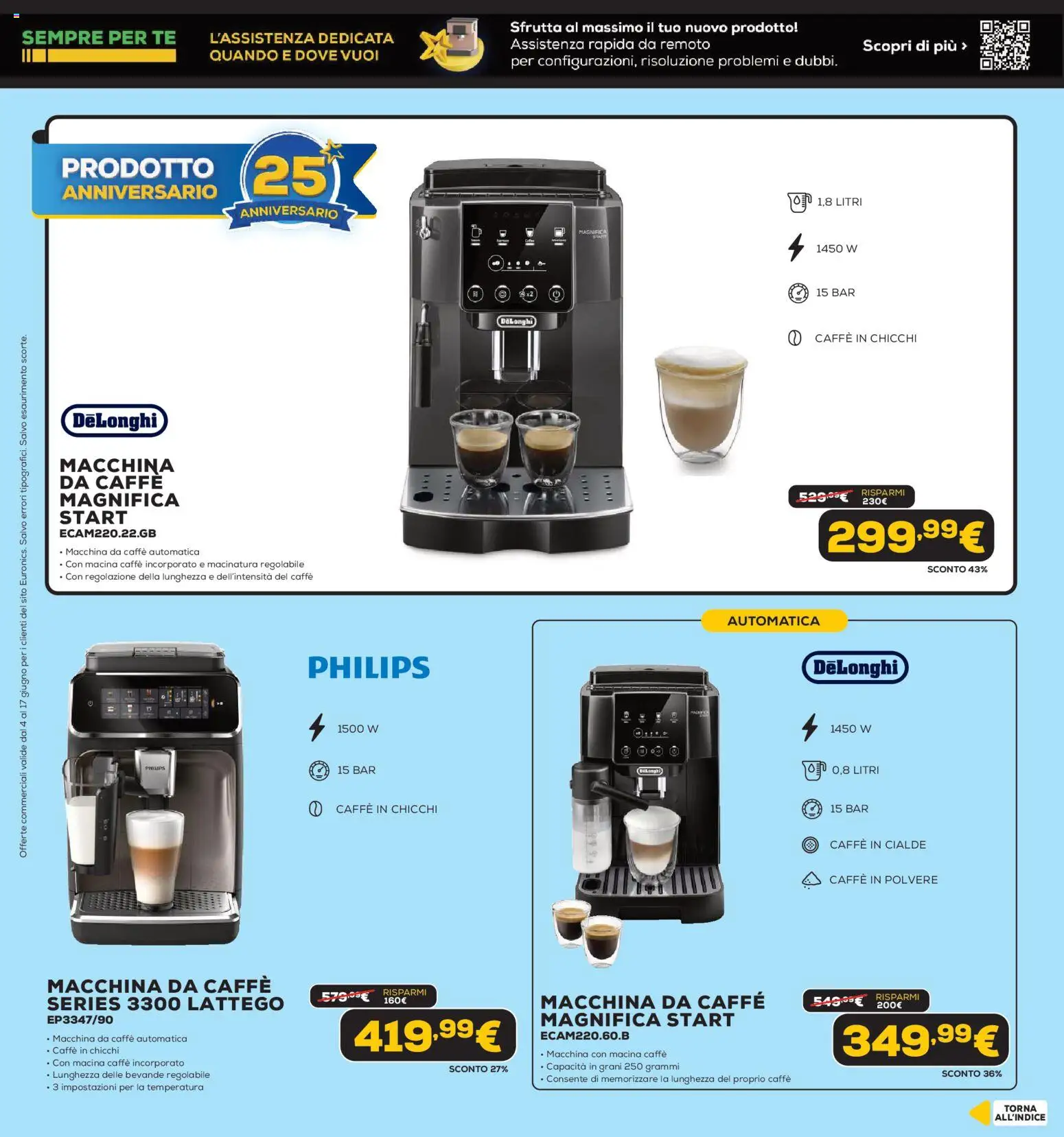 Volantino Euronics del 04.06.2026 | Pagina: 38 | Prodotti: Macchina da caffe, Caffè, Macina, Caffè in cialde