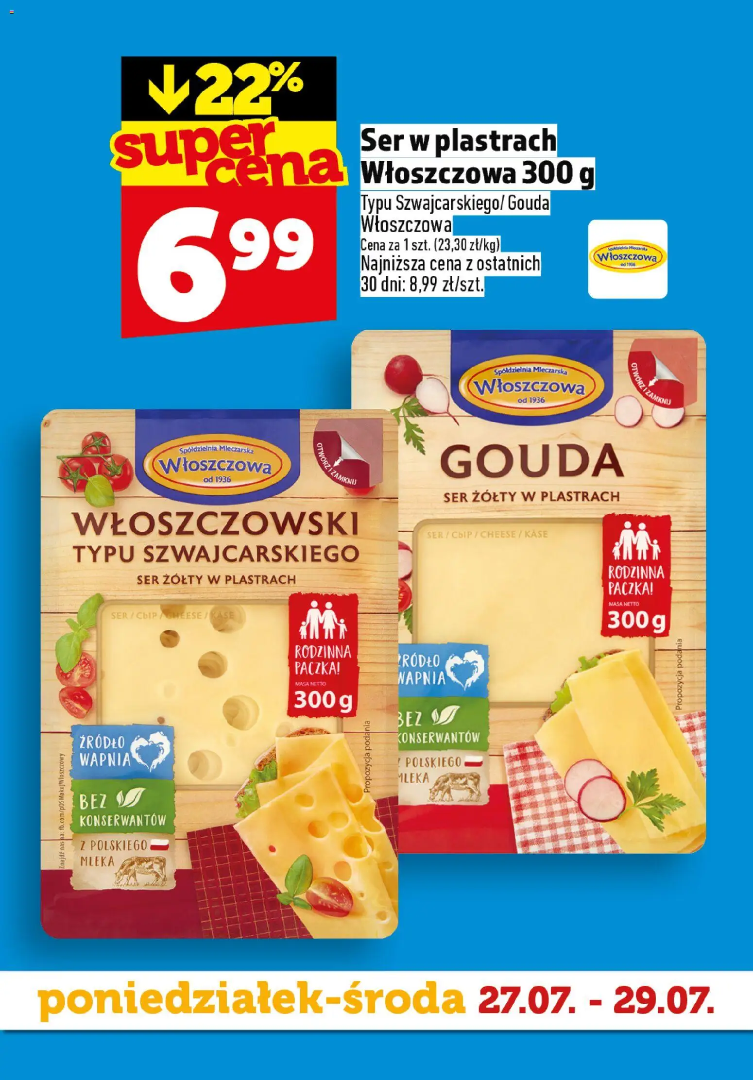 Topaz gazetka - Superstart tygodnia od 27.07.2026 | Strona: 7 | Produkty: Ser żółty, Mleka, Ser