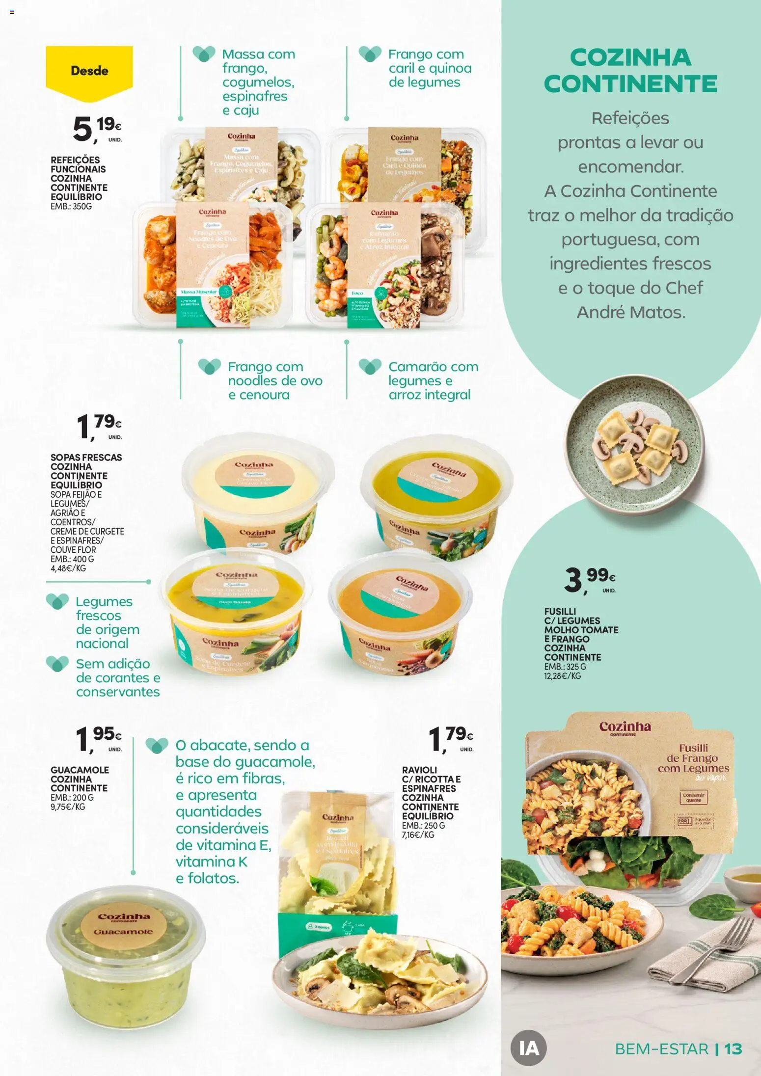 Continente Bem-Estar Assim toda a gente come melhor │ válido de 20/10/2026 | Página: 13 | Produtos: Sopas, Frango, Curgete, Camarão