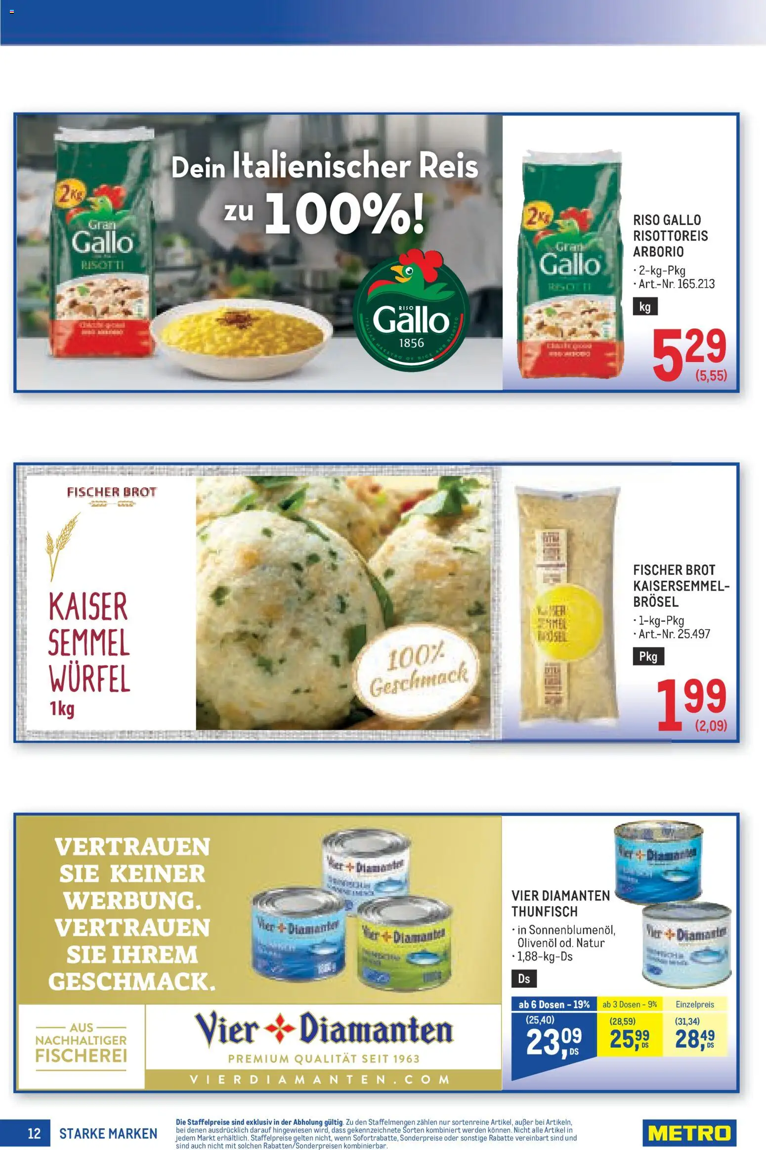 Metro angebote Starke Marken gültig ab 01.10.2026 | Seite: 12 | Produkte: Brot, Reis