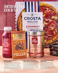 Illy Classico 100% Arabica koffiebonen, Illy Classico 100% Arabica koffiebonen. Als B Corp™-gecertificeerd bedrijf in Italië werkt Illy samen met boeren, partners en community's wereldwijd. Onze 100% Arabica-blend bevat bonen uit Cerrado Mineiro (Brazilië), waar we samenwerken aan kwaliteit en duurzamere landbouwpraktijken. 250 g - Voorbeeld van een folder van Albert Heijn, geldig van 03-07-2026 | Pagina: 87 | Producten: Chocolade, Pizza, Koffiebonen, Smoothie