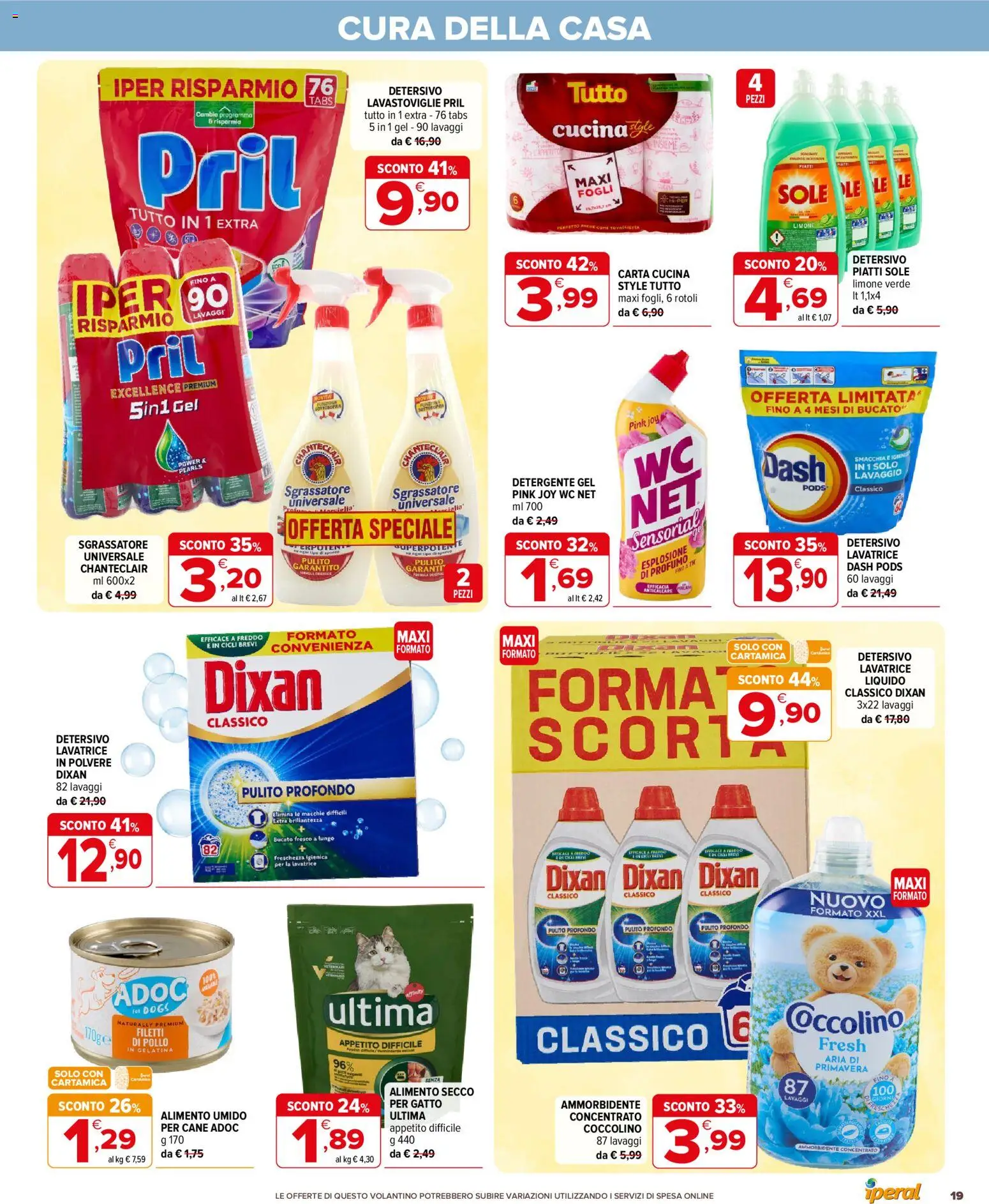 Volantino Iperal del 29/07/2026 | Pagina: 19 | Prodotti: Pollo, Sgrassatore, Lavatrice, WC