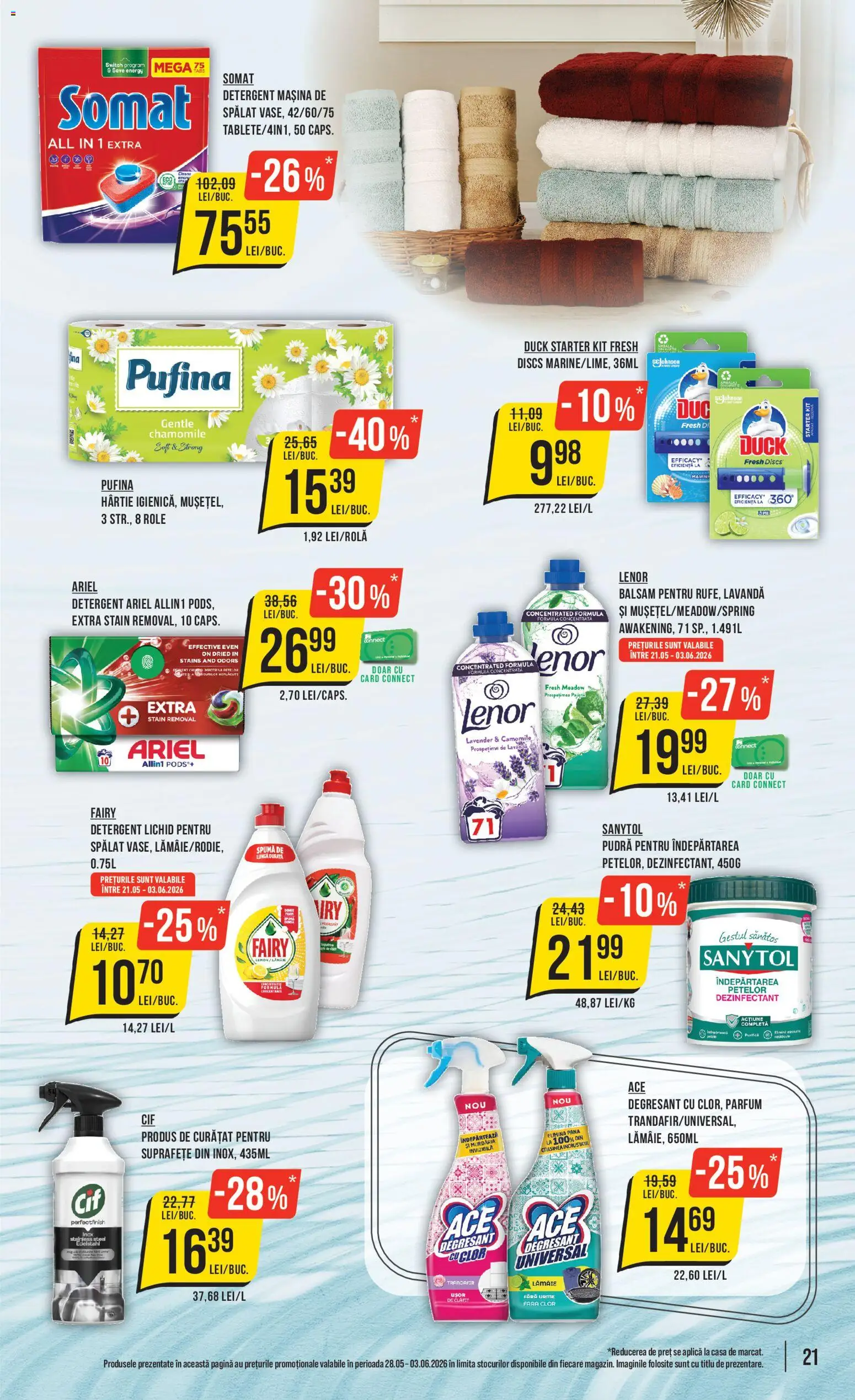 Noul catalog Mega Image – valabil de la 28.05.2026 | Pagină: 21 | Produse: Role, Parfum, Balsam, Detergent