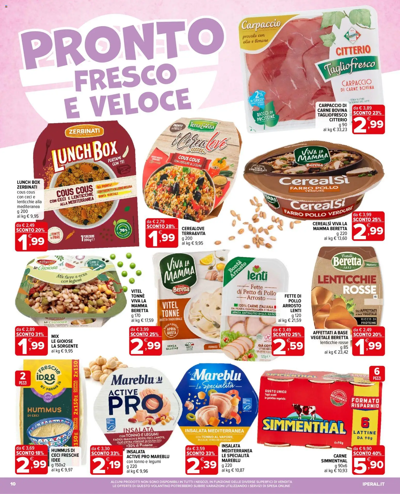 Volantino Iperal del 29/07/2026 | Pagina: 10 | Prodotti: Caro, Insalata, Lenticchie, Tonno