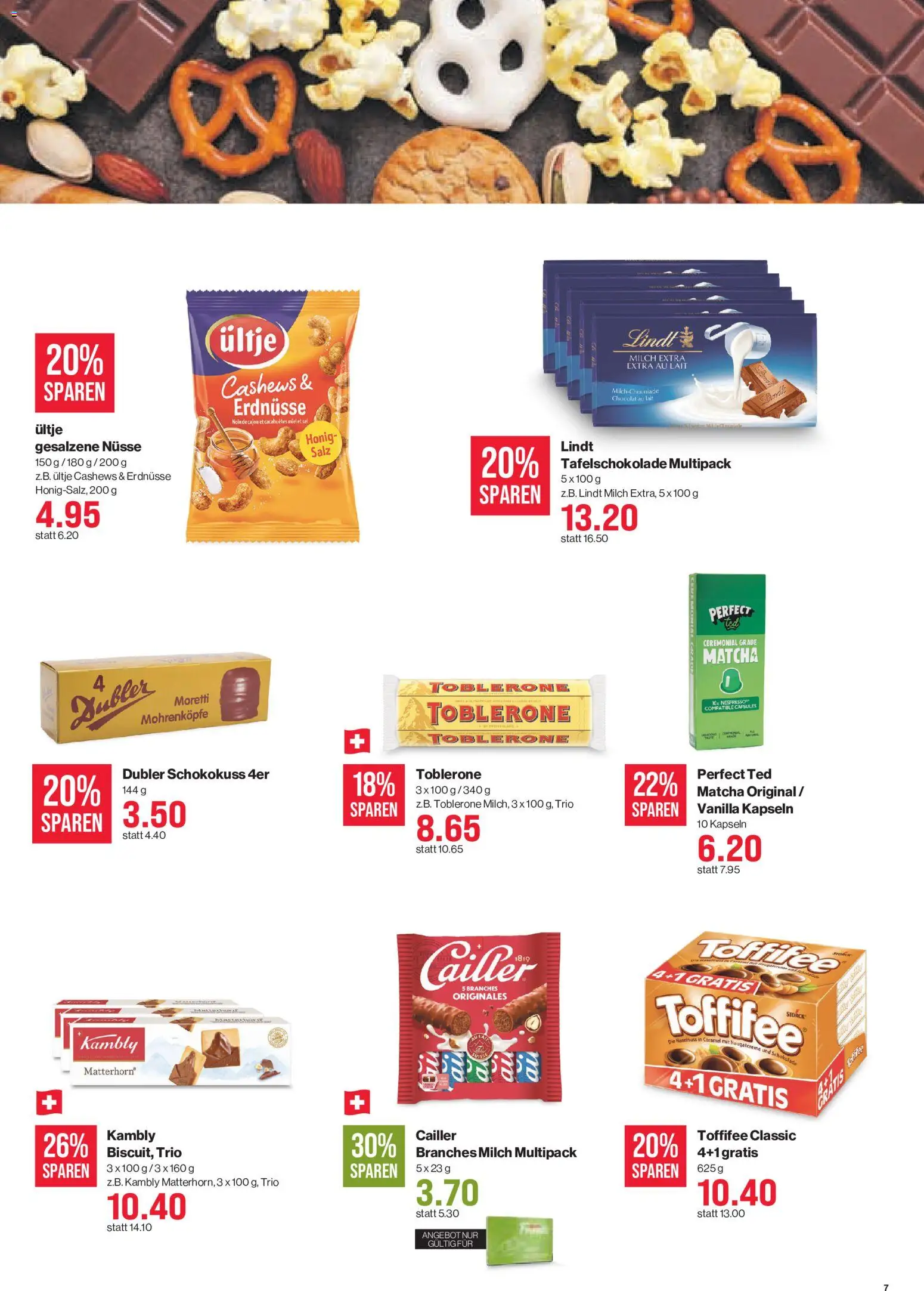SPAR aktionen – gültig ab 01.10.2026 | Seite: 7 | Produkte: Milch, Schokolade, Nüsse, Salz