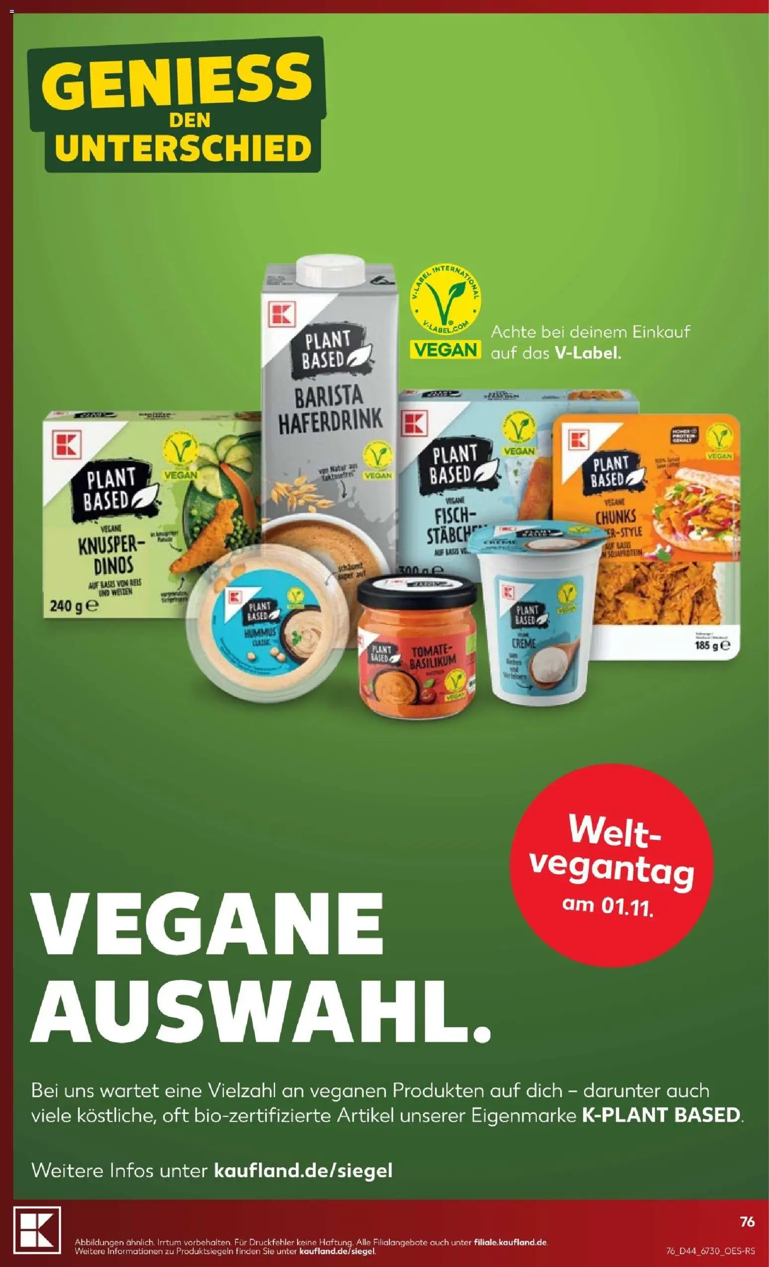 Kaufland Prospekt Zeitz – gültig ab 26.10.2026 | Seite: 76 | Produkte: Creme, Haferdrink, Fisch, Hummus