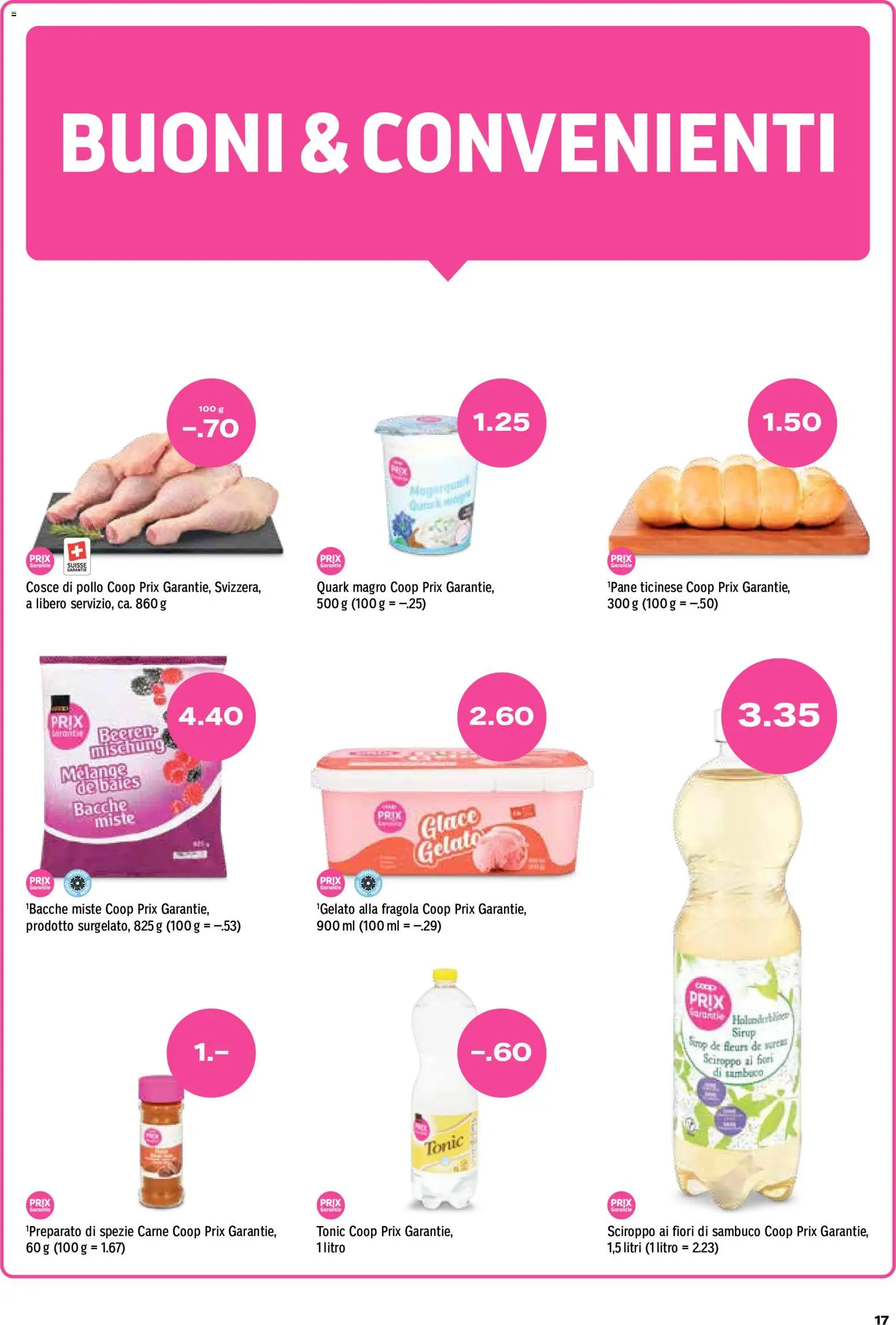 Coop aktionen IT – gültig ab 23.07.2026 | Seite: 17 | Produkte: Quark, Pane, Glace, Sirup