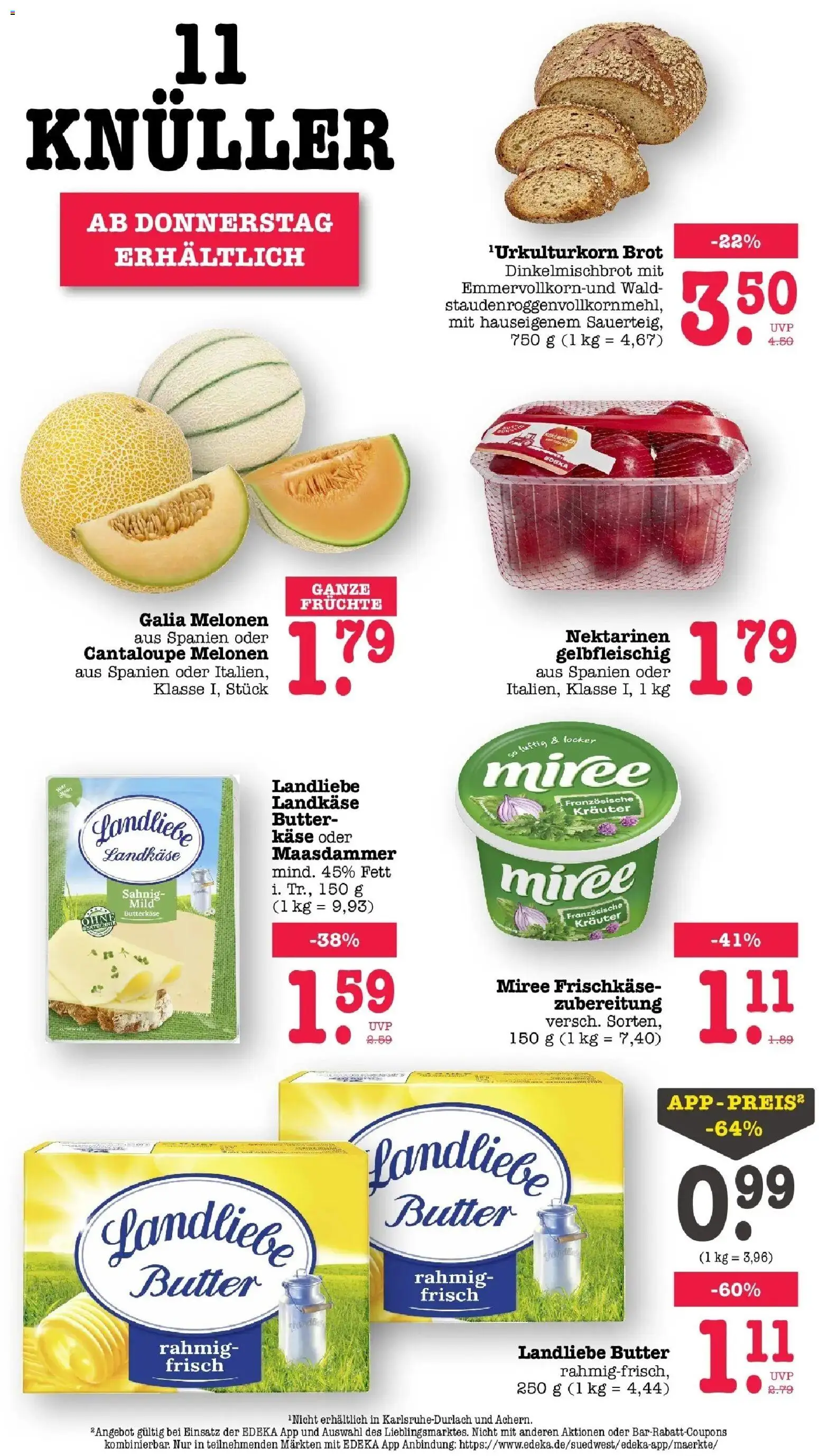 Marktkauf Prospekt Wörth Am Rhein (ab 17.08.2026) » Angebote online | Seite: 61 | Produkte: Butter, Nektarinen, Käse, Landliebe butter