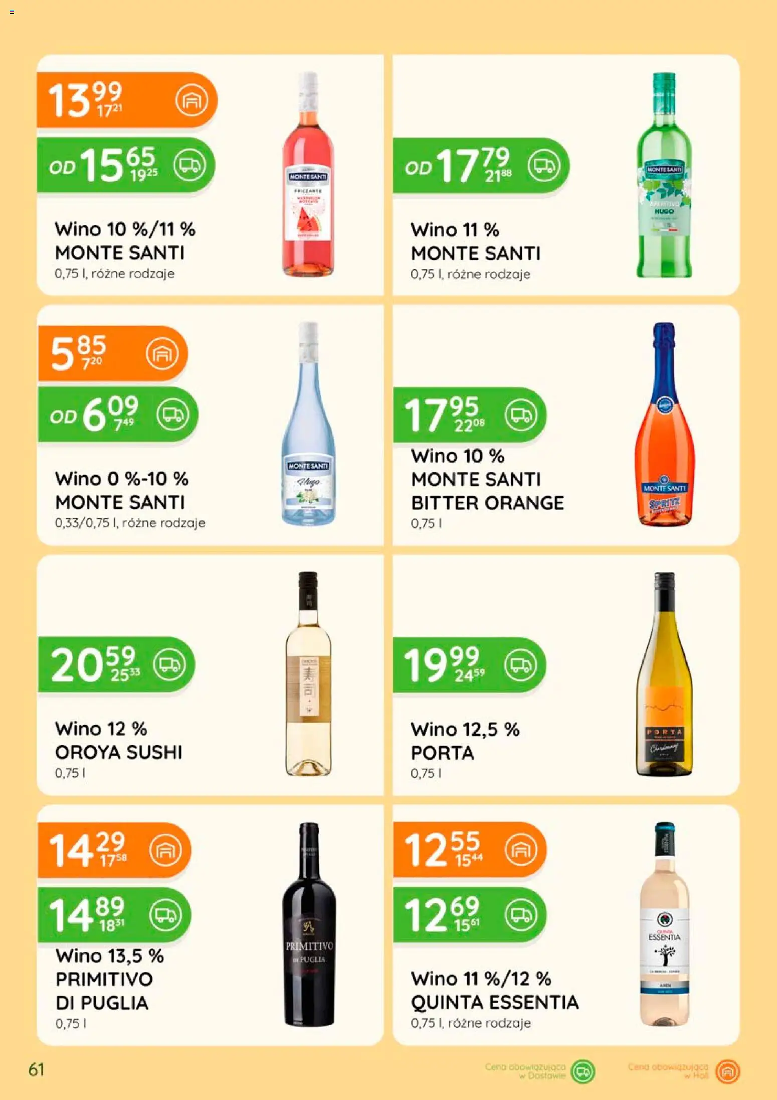 Eurocash gazetka - Katalog Alkoholowy od 01.08.2026 | Strona: 61 | Produkty: Sushi, Monte Santi, Wino