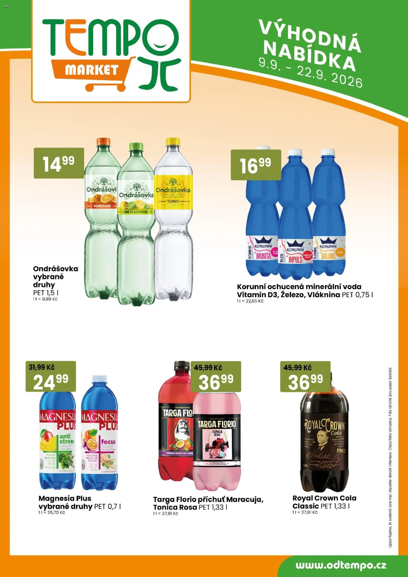Tempo leták od 09.09.2026 | Strana: 12 | Produkty: Ondrášovka, Citron, File, Cola