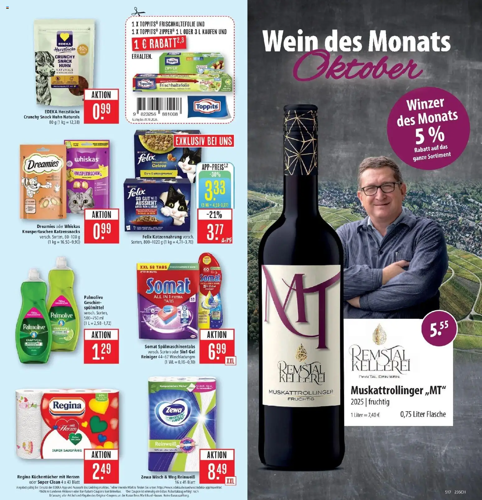 Marktkauf Prospekt Schorndorf (ab 26.10.2026) » Angebote online | Seite: 29 | Produkte: Zewa, Spülmaschinentabs, Wein, Whiskas