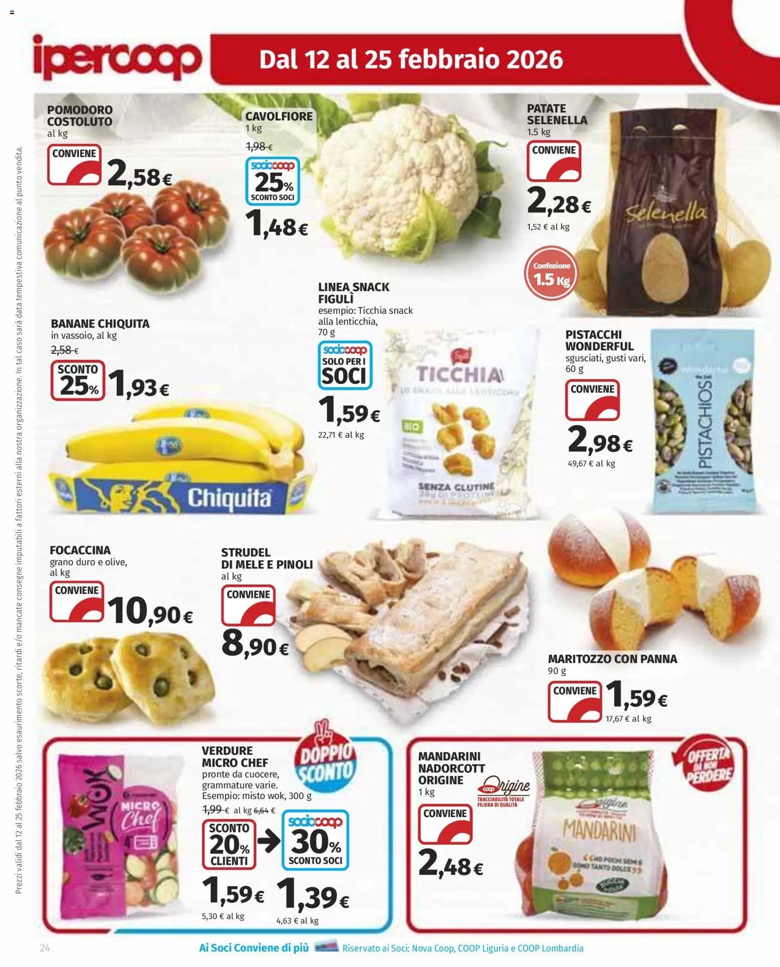 Volantino Ipercoop del 12.02.2026 | Pagina: 24 | Prodotti: Mandarini, Verdure, Pomodoro, Data