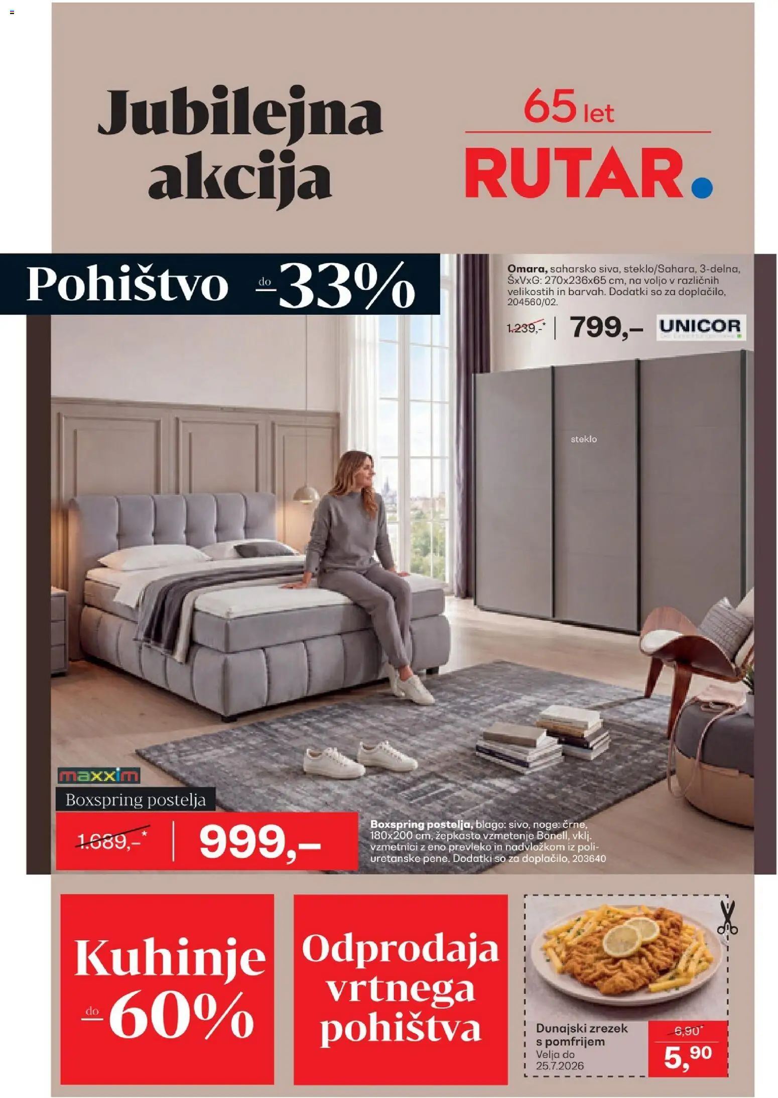 Novi Rutar katalog ponudbe – veljaven od 22.07.2026 | Stran: 1 | Izdelki: Pohištvo, Postelja