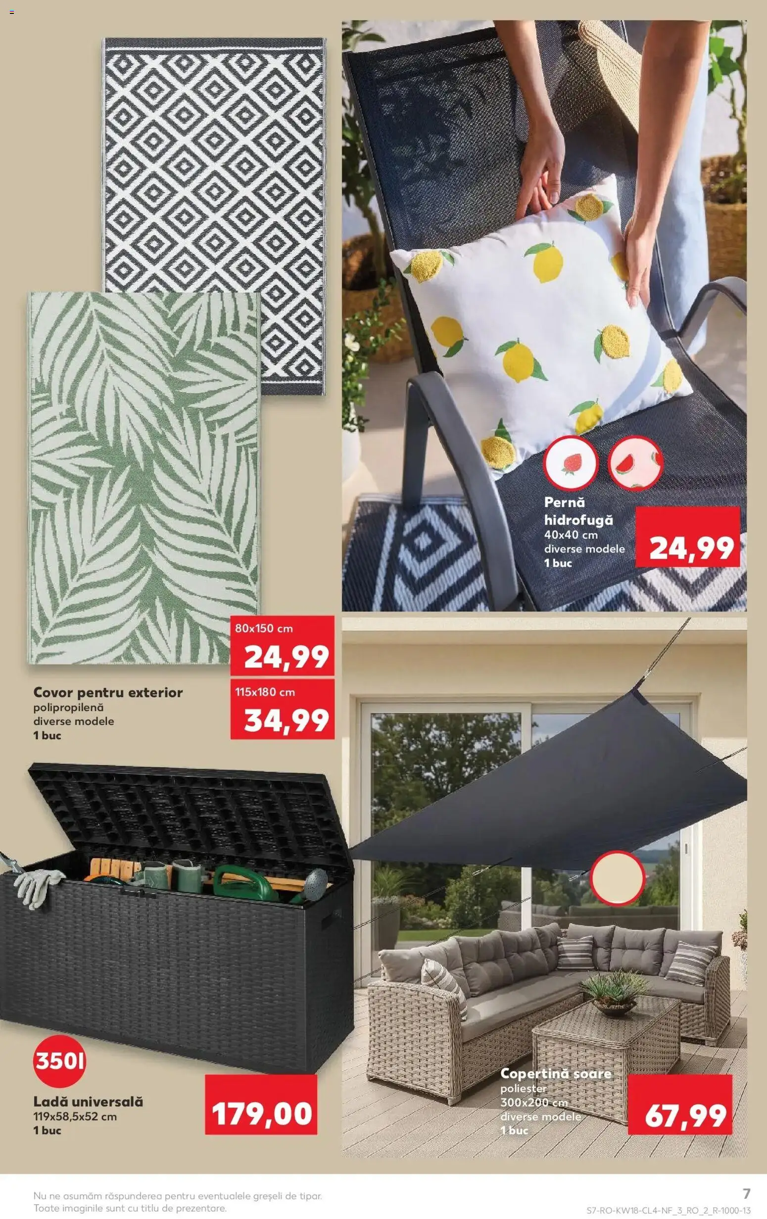 Noul catalog Kaufland – valabil de la 29.04.2026 | Pagină: 7 | Produse: Pernă, Copertină, Covor