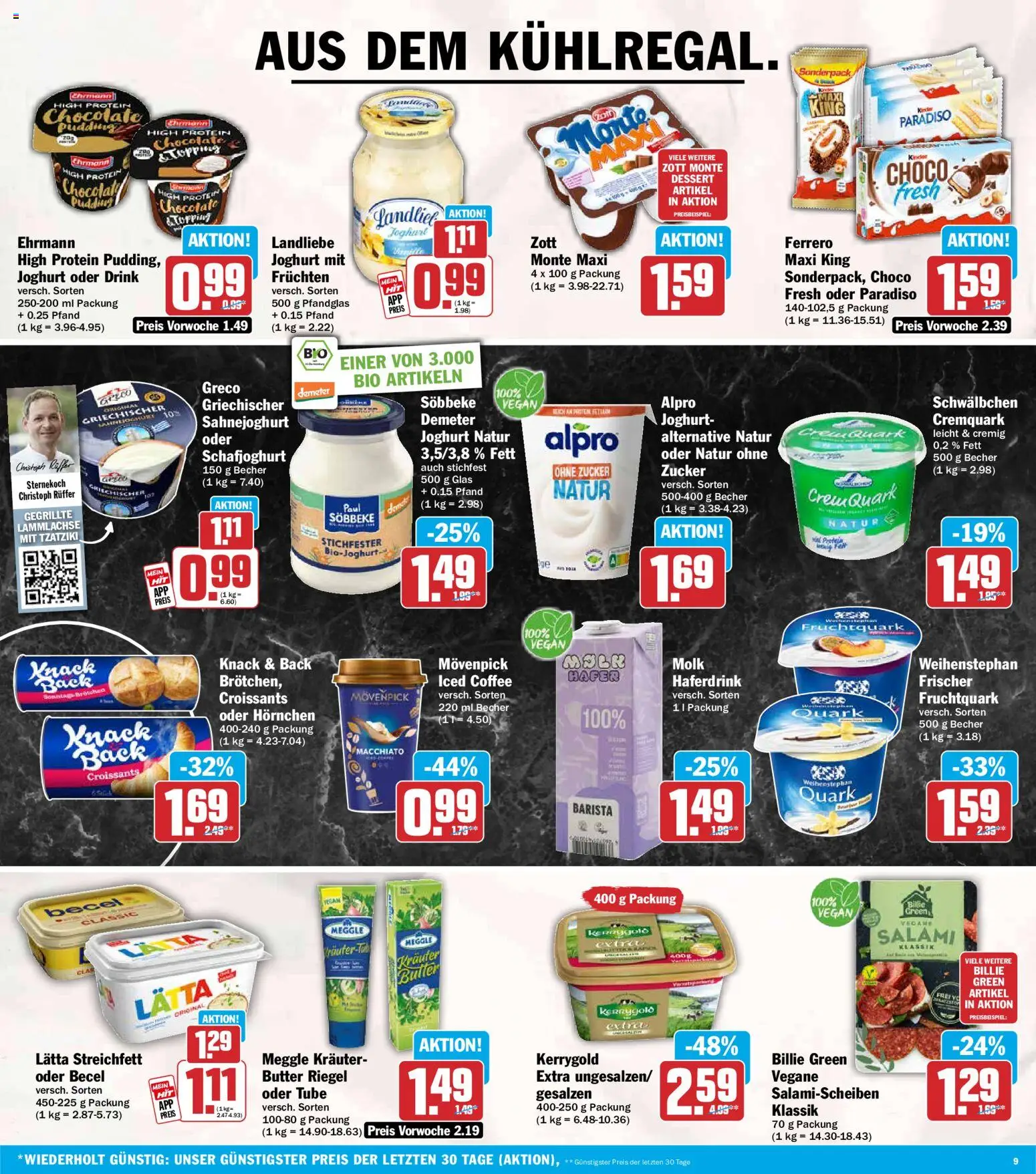 HIT Prospekt – gültig ab 24.08.2026 | Seite: 9 | Produkte: Butter, Joghurt, Haferdrink, Alpro joghurt