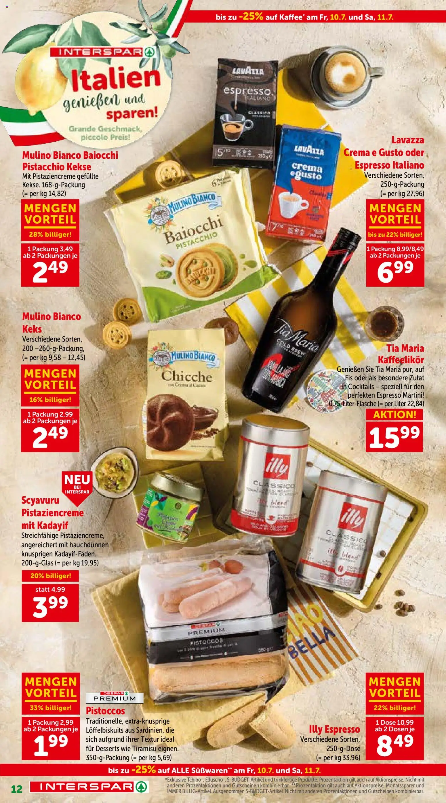 Interspar Italien gültig ab 01.07.2026 | Seite: 12 | Produkte: Kekse, Eis